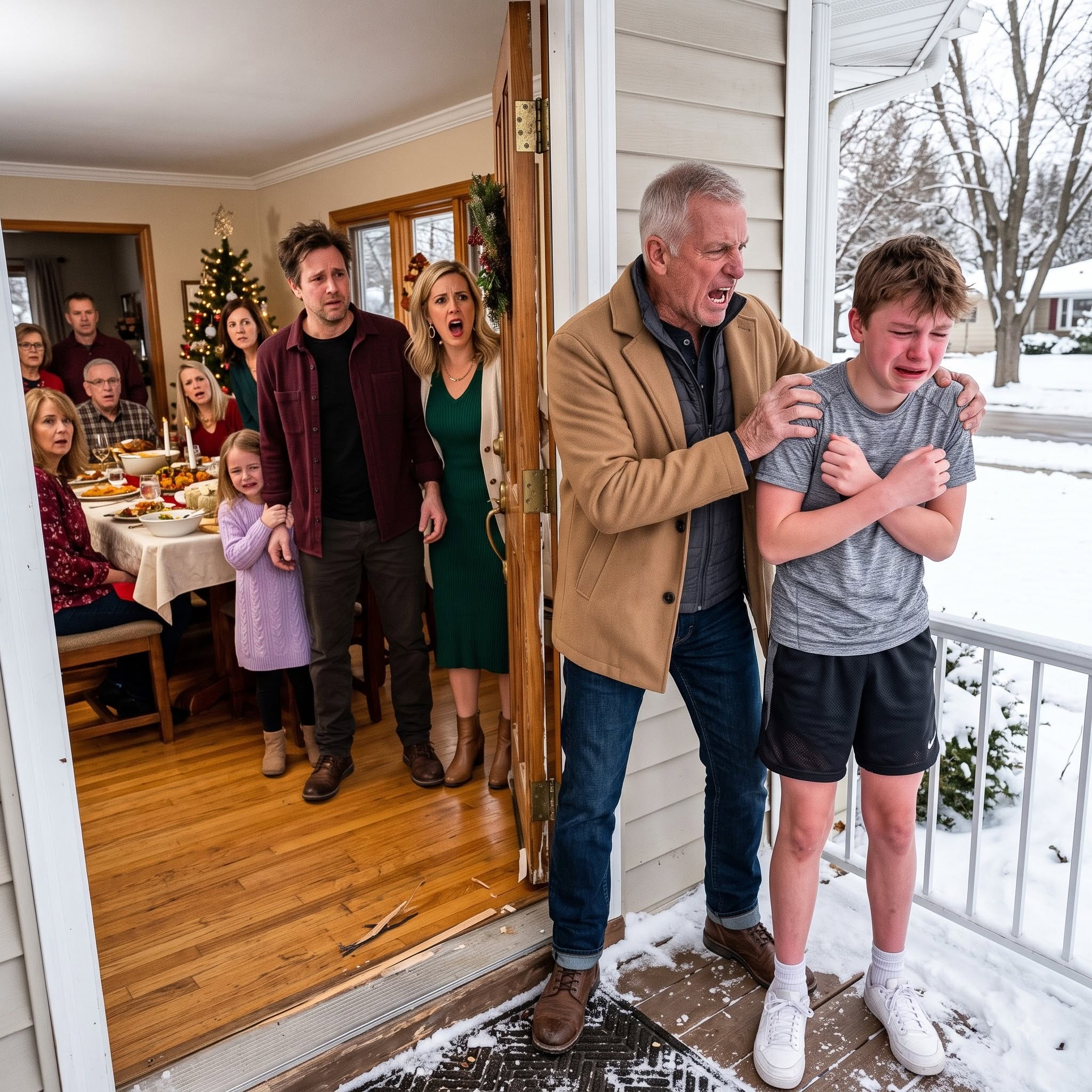 "I Showed Up at My Son’s House Unannounced on Thanksgiving—and Found My Grandson Shivering Outside in a T-Shirt and Shorts in 8°F Weather