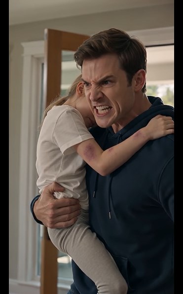 "Mark carried four-year-old Rosie into the dining room with her face buried against his chest. A purple bruise darkened her cheek, and red finger-shaped marks circled both arms.