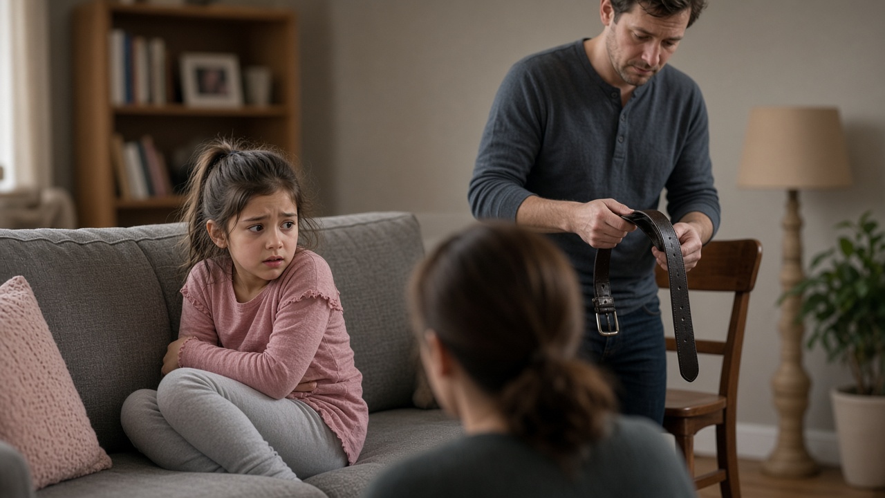 "I thought my adopted daughter was just painfully shy—until my husband touched his belt and she screamed, “Don’t lock the door again.”