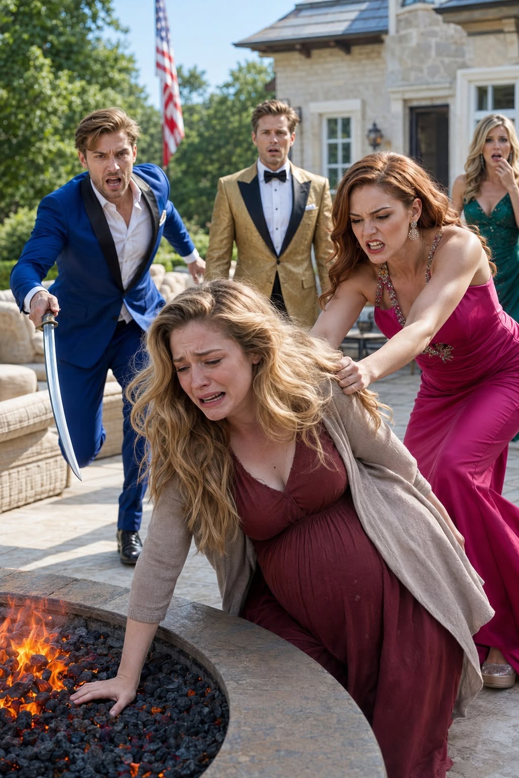 "His Mistress Shoved His Pregnant Wife Into Burning Coals—Then Her Estranged Brother Drew a Sword and Exposed the Billion-Dollar Lie Behind Their Marriage