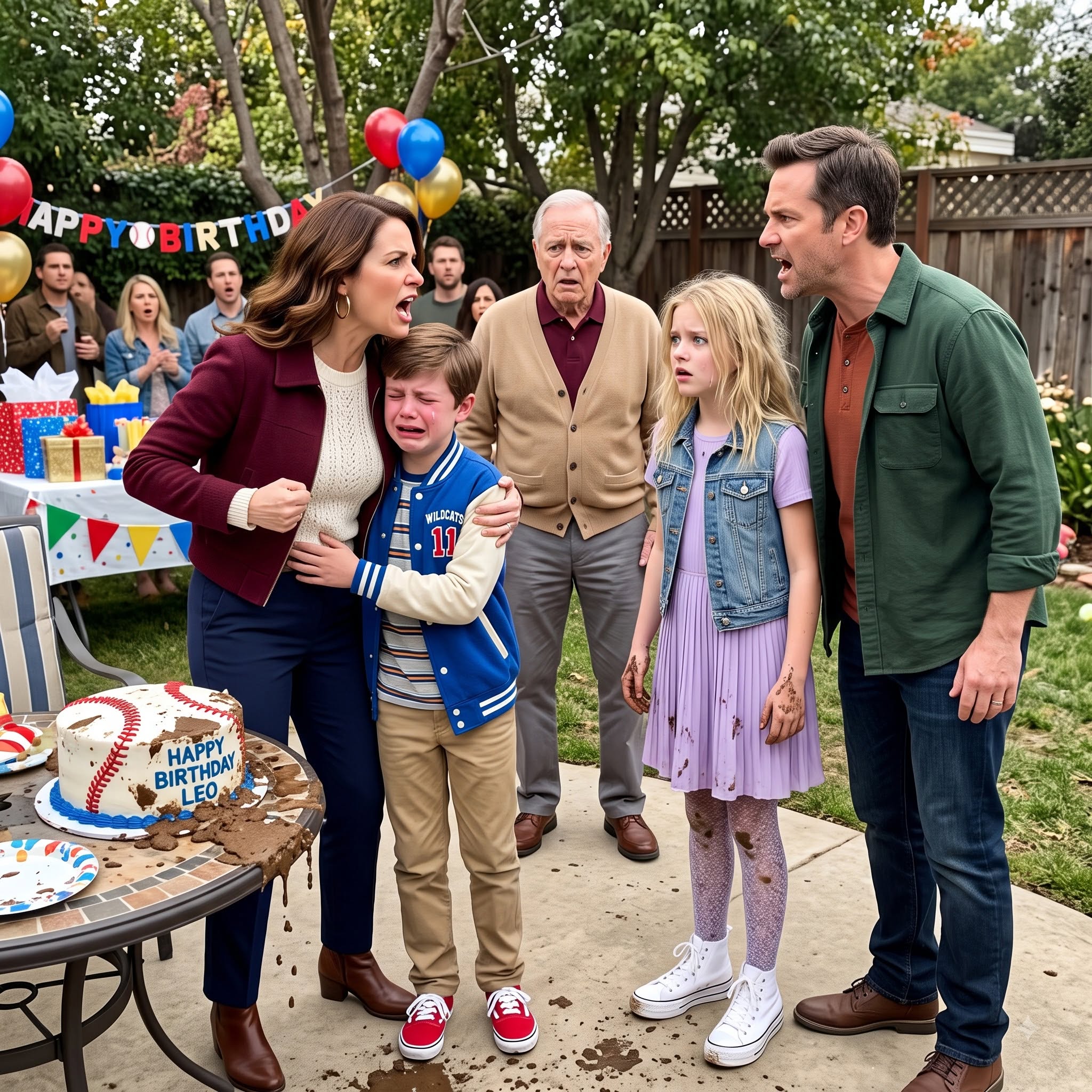 "My niece destroyed my son’s birthday by throwing mud all over his cake while my dad and brother stood there gloating.