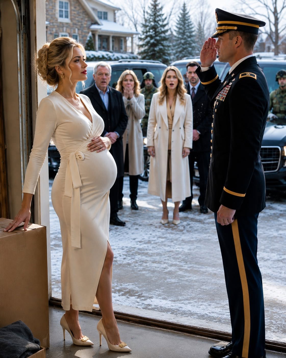Only hours after my husband’s military funeral, my own family decided that five-months-pregnant me should sleep in a freezing garage so my sister’s wealthy husband could have my bedroom.