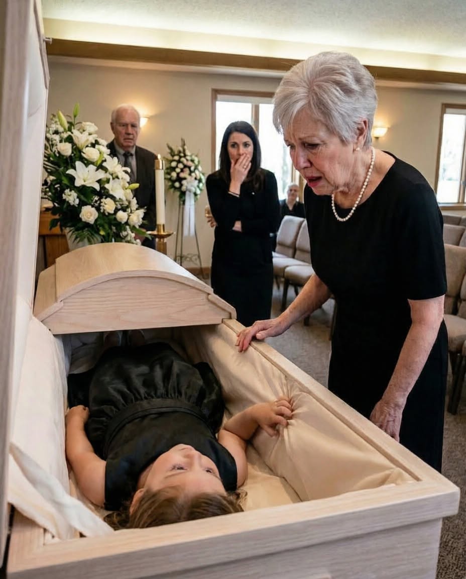 I LEANED OVER MY 6-YEAR-OLD GRANDDAUGHTER’S CASKET TO SAY GOODBYE—THEN SHE SCRAPED THE WOOD AND WHISPERED DADDY’S SICK SECRET!