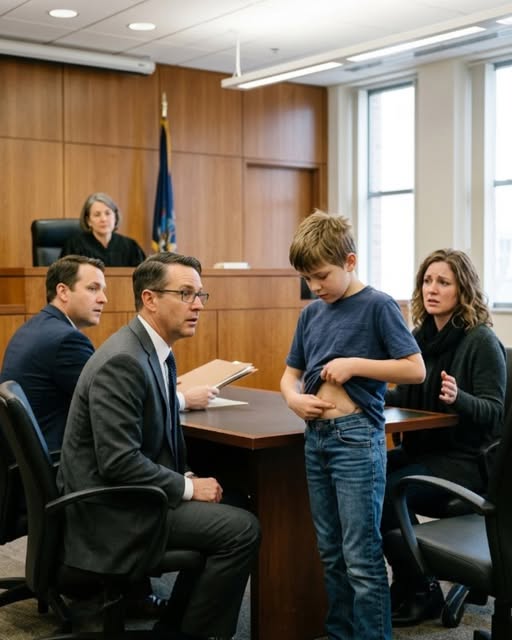 MY WEALTHY EX-HUSBAND TRIED TO STEAL MY SON OVER A "DIRTY" SHIRT—HE FROZE WHEN OUR 8-YEAR-OLD LIFTED THE FABRIC IN COURT!