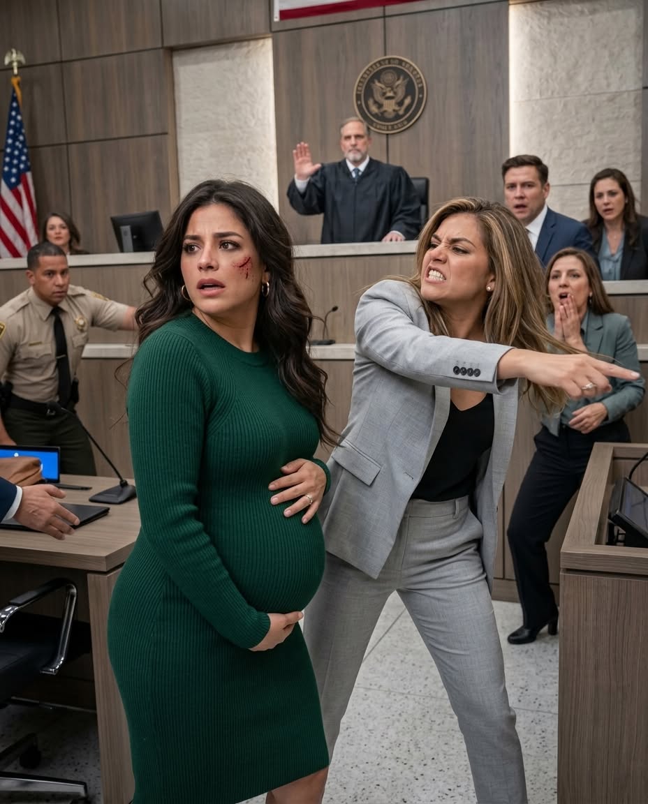 MY HUSBAND’S MISTRESS SLAPPED MY 8-MONTH-PREGNANT FACE IN COURT—THEN MY LAWYER OPENED ONE RED FOLDER AND THE JUDGE ORDERED EVERY DOOR LOCKED