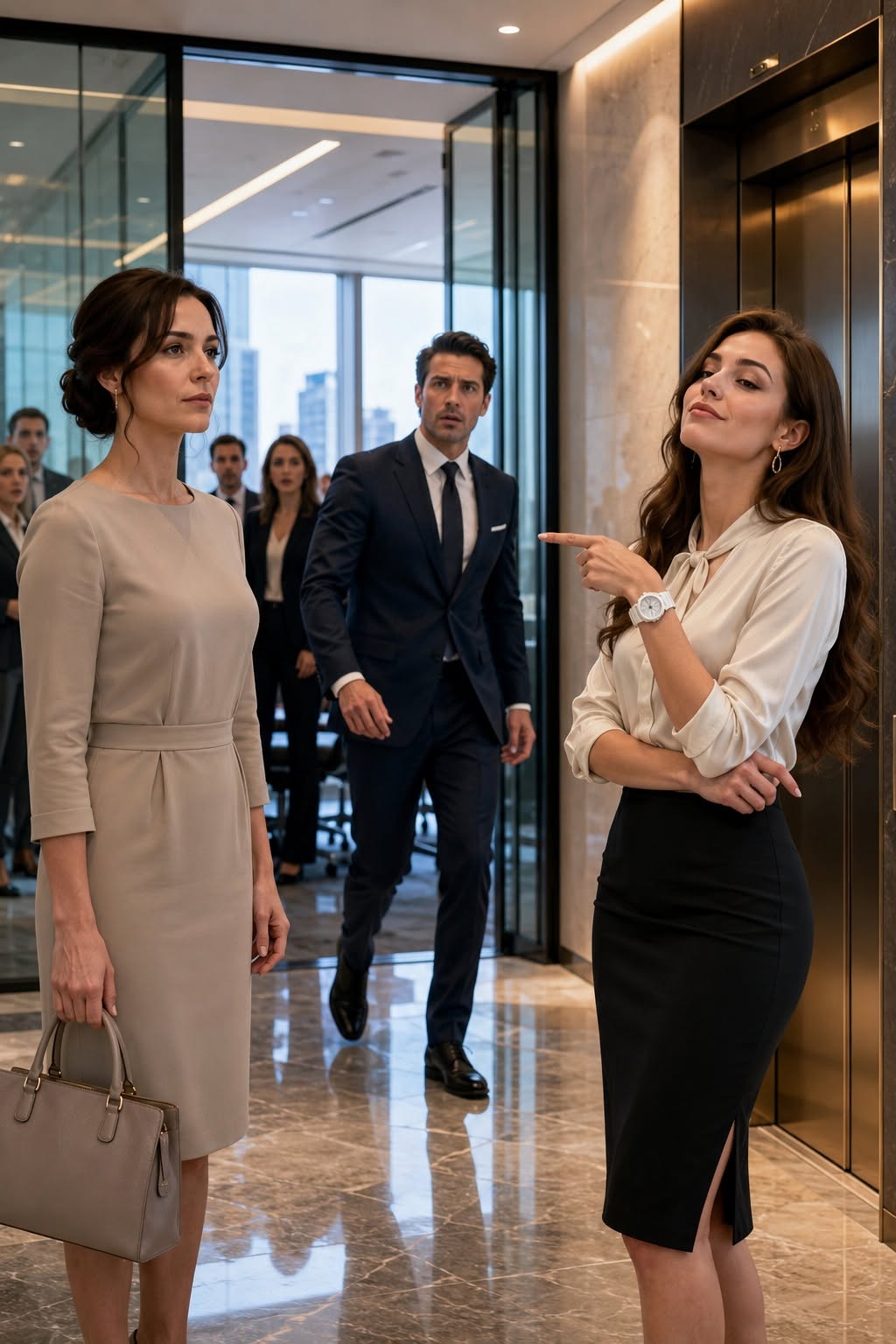 ON MY FIRST DAY AS CEO, MY HUSBAND’S SECRETARY CALLED ME AN INTERN—THEN I SAW MY GIFT ON HER WRIST AND LET MY HUSBAND DESTROY HIMSELF WITH ONE SENTENCE