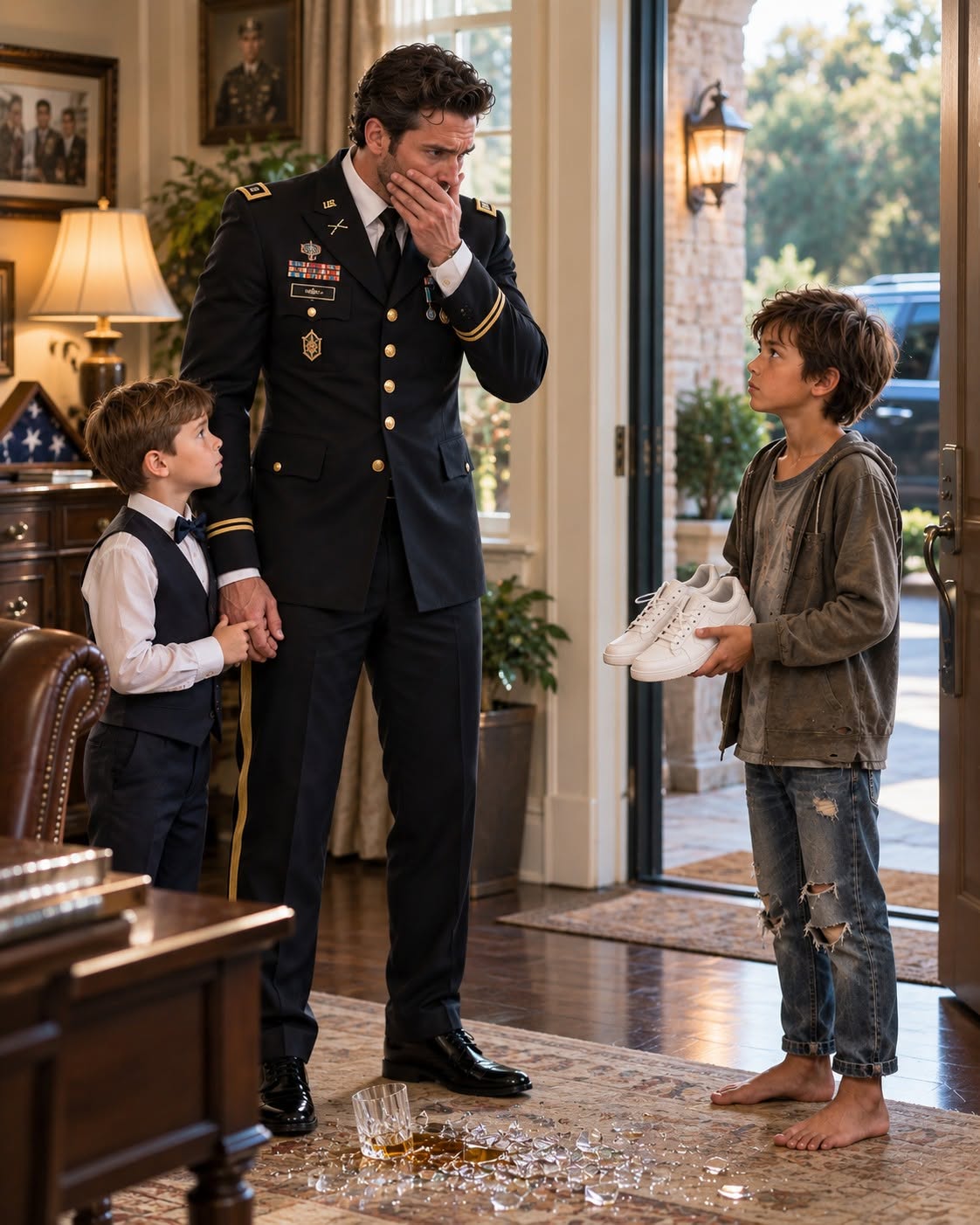 A barefoot boy showed up at my quarters carrying the new sneakers my six-year-old son had secretly given him at school,