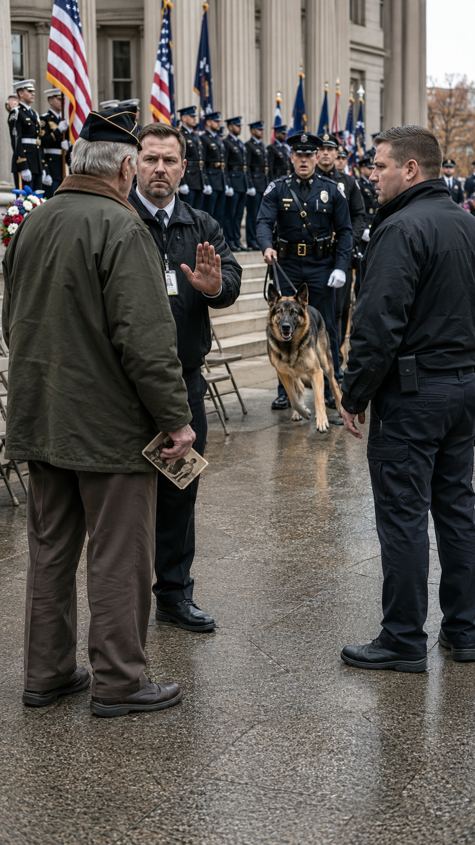"The K9 broke formation in the middle of the ceremony. No one understood why — until he stopped."
