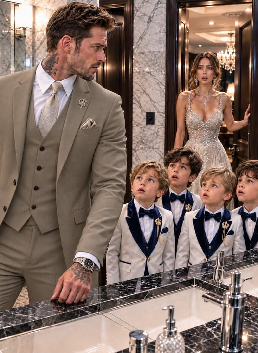 FOUR BOYS IN THE MIRROR