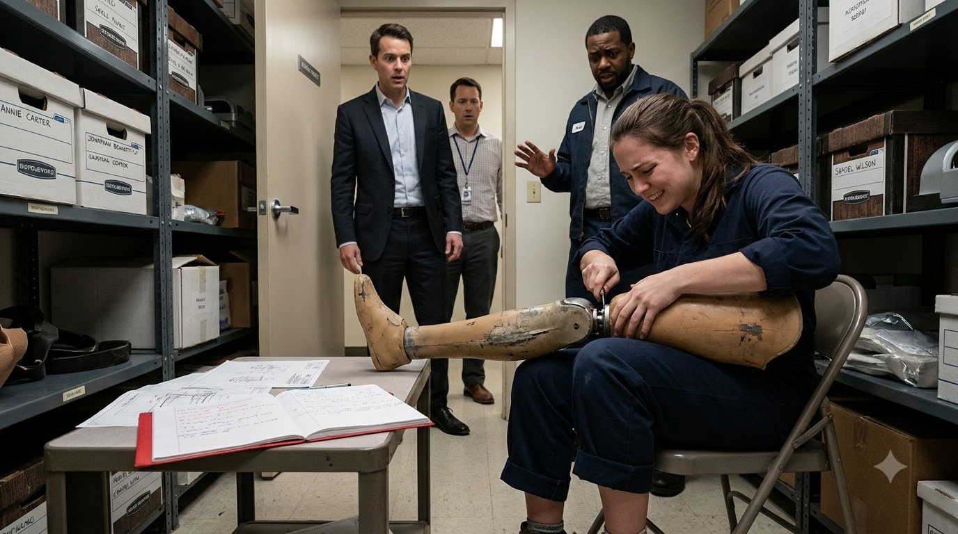 THE BILLIONAIRE CAME TO INSPECT HIS COMPANY AND FROZE WHEN HE SAW AN INTERN FIGHTING WITH A PROSTHETIC LEG HIS OWN SYSTEM HAD FAILED TO REPLACE