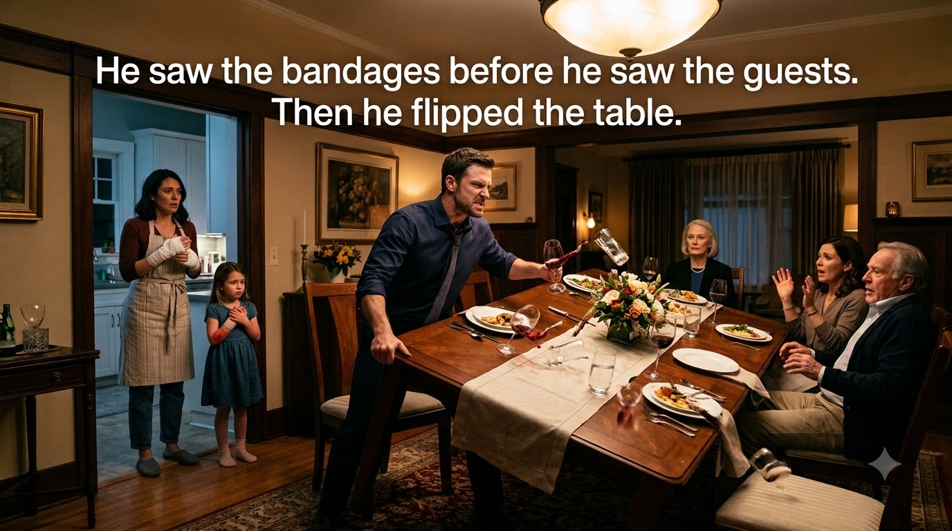 He Came Home Early, Saw His Wife's Bandaged Hands and His Daughter's Burned Fingers — and Flipped His Mother's Dinner Table