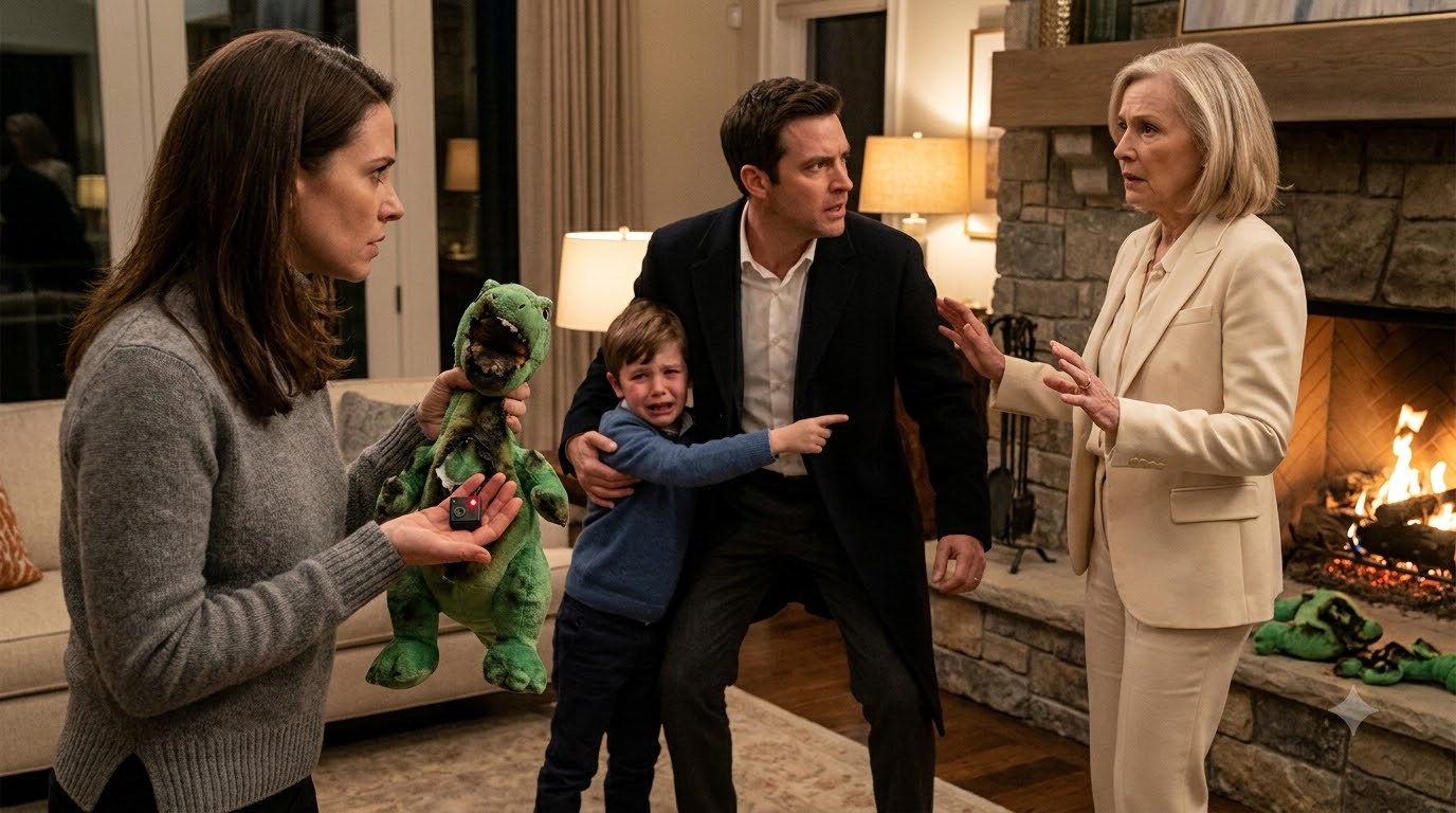 My Mother-in-Law Burned My Son’s Stuffed Dinosaur—She Didn’t Know the Camera Inside Had Recorded Her Plan