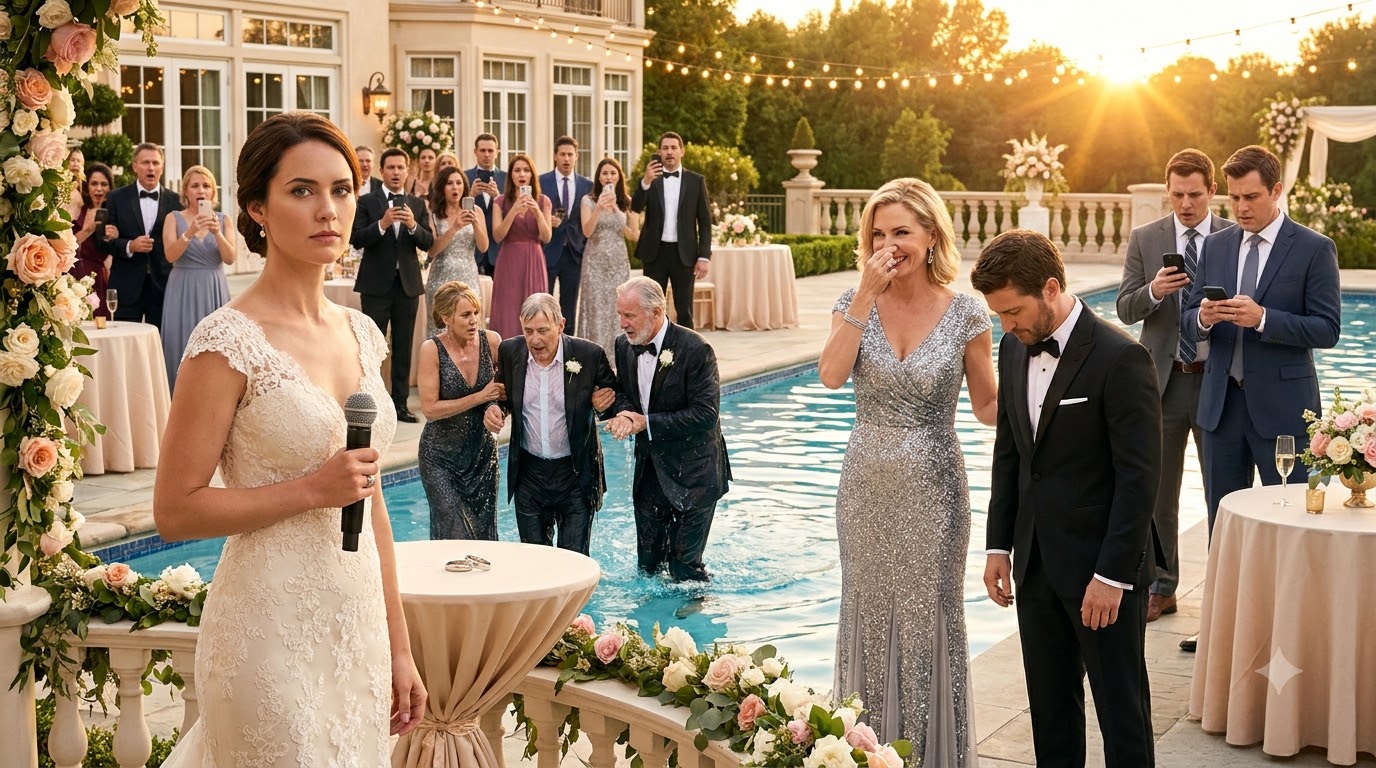 At my wedding, my mother-in-law shoved both of my parents into the swimming pool.