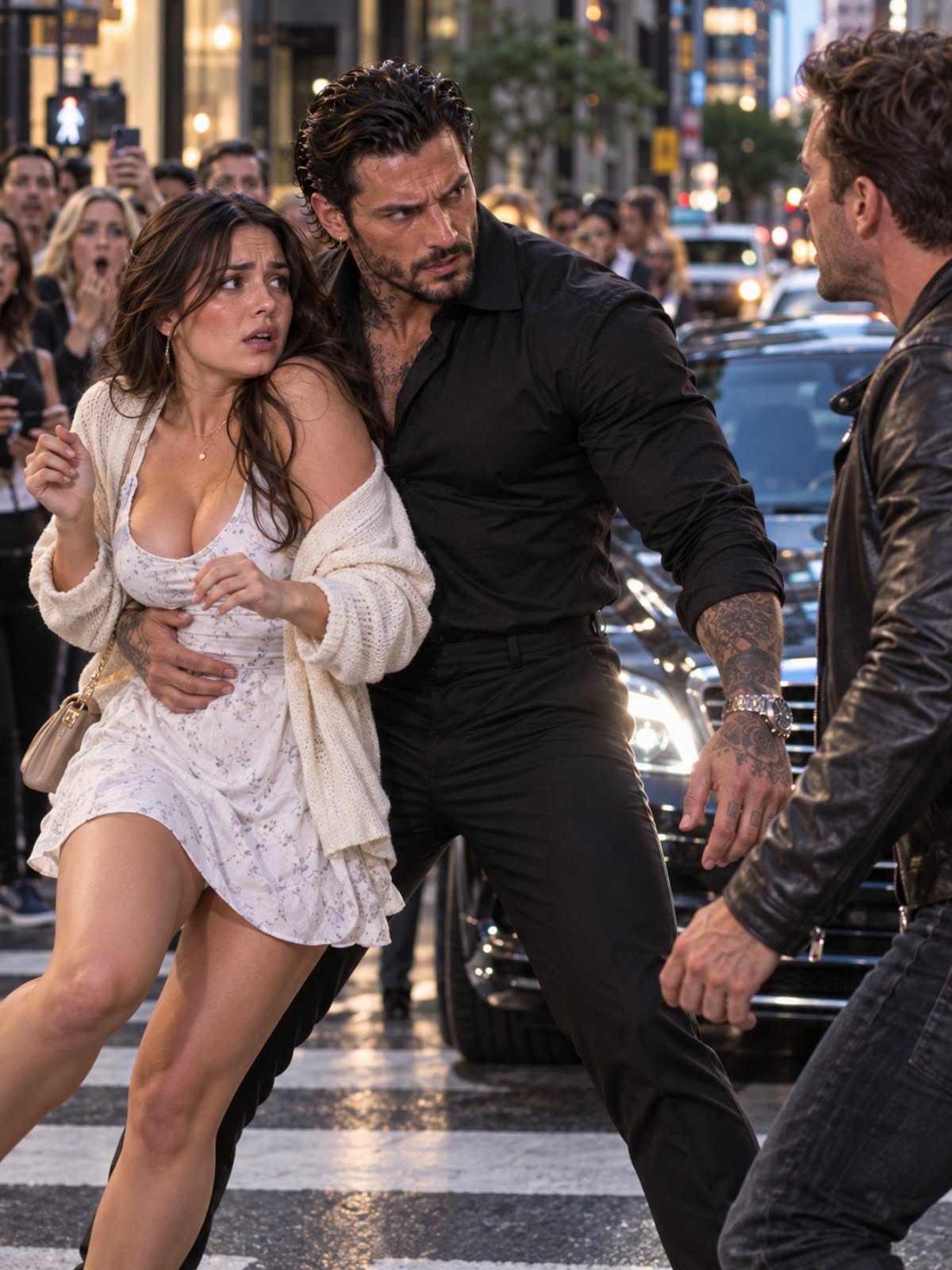 The Mafia Boss Saw Her Ex Push Her Straight Into Chicago Traffic—Then He Stepped Between Them With One Freezing Warning That Terrified the Entire Underworld!