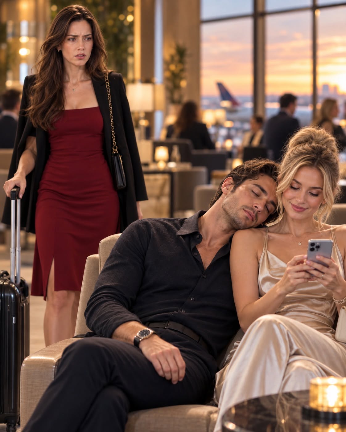 I Caught My Husband Asleep on Another Woman’s Shoulder at the Airport—Then She Dropped a Bombshell That Stole My Breath: "You Said Your Wife Was Dead!"