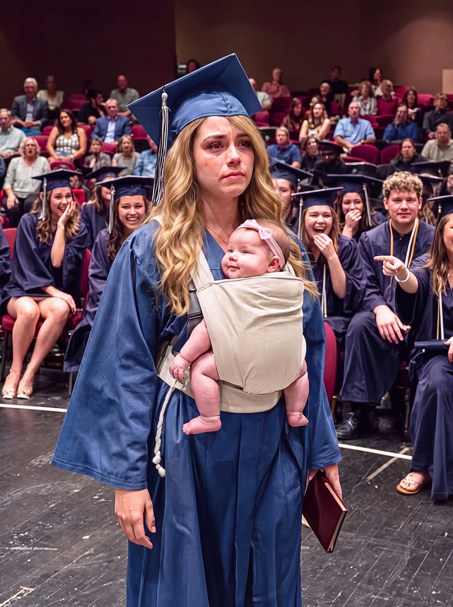 SHE WALKED THE STAGE WITH A BABY AND LAUGHED AT HER—Then the Principal’s Mic Dropped and Destroyed Her Entire Family!