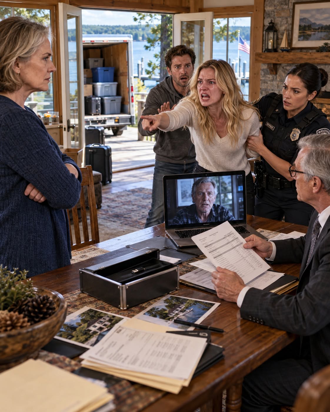 The Ungrateful Daughter Showed Up with a Moving Truck to Steal My Inherited Lake House—Then Turned Ghost-White When She Walked Inside and Saw Who Was Waiting