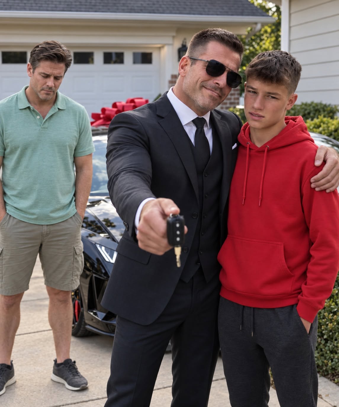 HE BOUGHT ME A $50,000 CAR TO HUMILIATE MY STEPDAD—THEN I HANDED HIM THE KEYS AND EXPOSED THE TRUTH IN FRONT OF EVERYONE