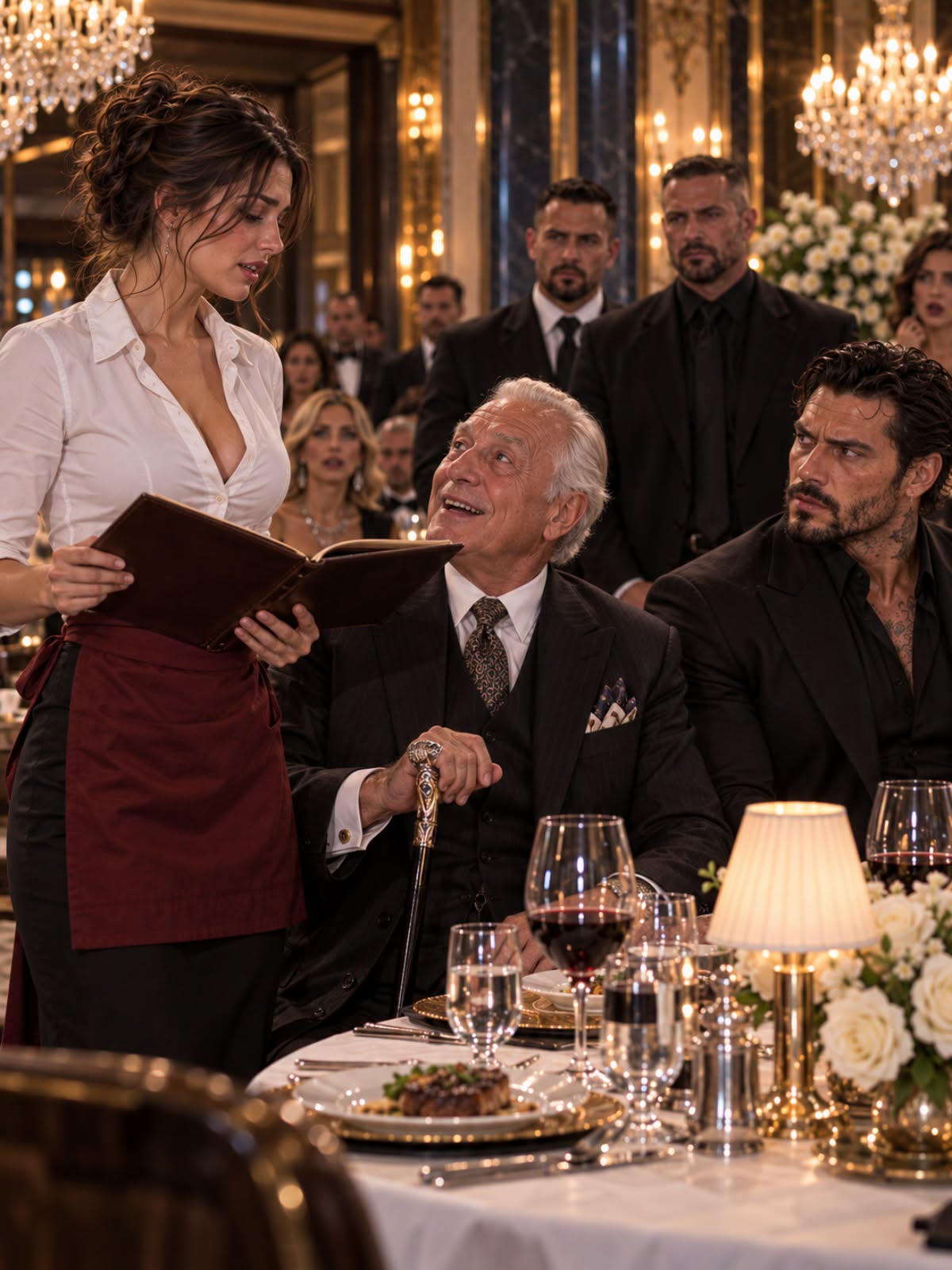 MAFIA DON’S FATHER THREATENED THE WAITRESS IN AN ANCIENT DIALECT—HER FLUENT REPLY DROPPED THE ROOM INTO TOTAL TERROR