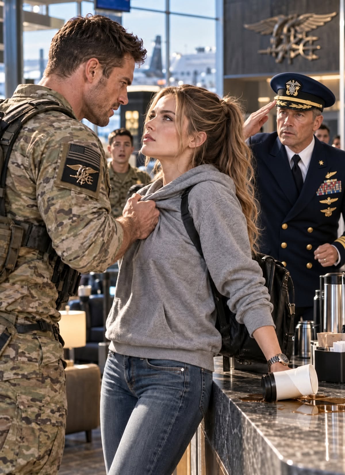 NAVY SEAL LAUGHED IN MY FACE AT THE AIRPORT—UNTIL HE REALIZED I WAS HIS NEW COMMANDING OFFICER!
