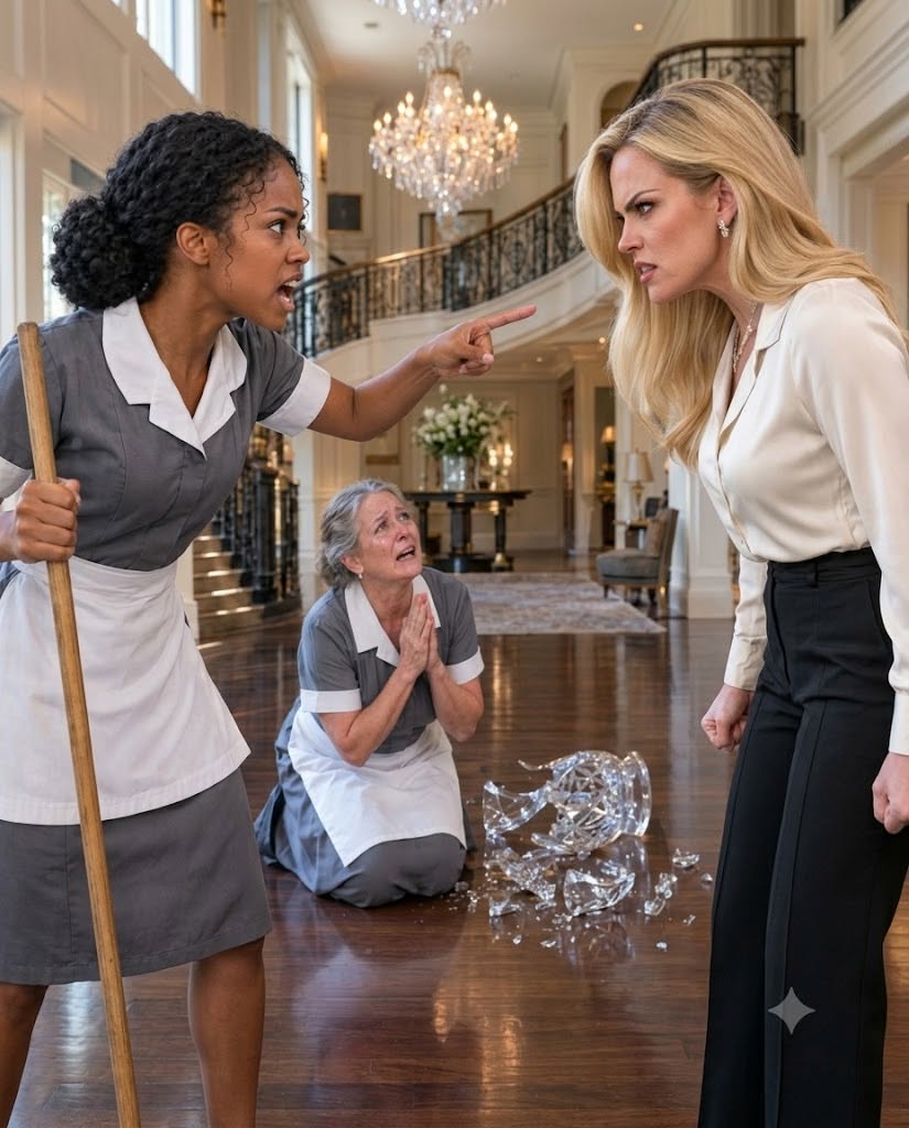 Billionaire Heiress Forced My Aging Mother’s Friend to Kneel in Broken Glass—Then the New Maid Stood Up to Her, Only for the Billionaire Father to Step In and Unleash a Vengeance That Shattered Her Empire Forever!
