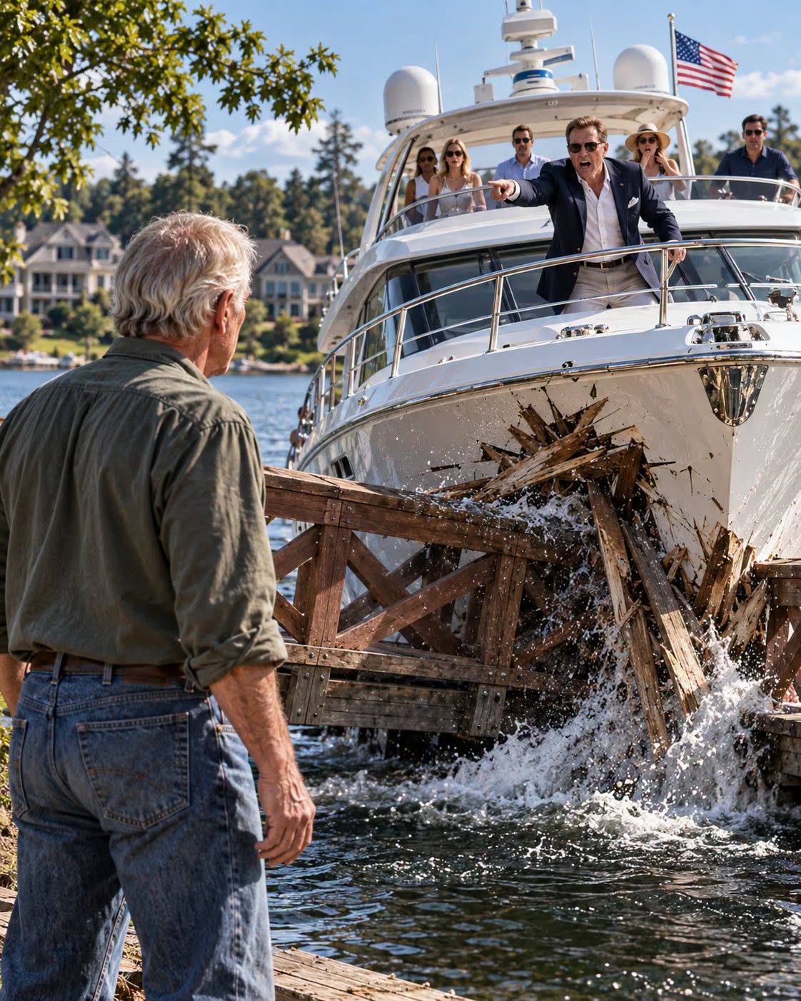 HE RAMMED MY HISTORIC BRIDGE WITH HIS 42-FOOT YACHT. SO I OPENED THE DAM AND DRAINED THEIR $1.9M LUXURY RESORT DRY.