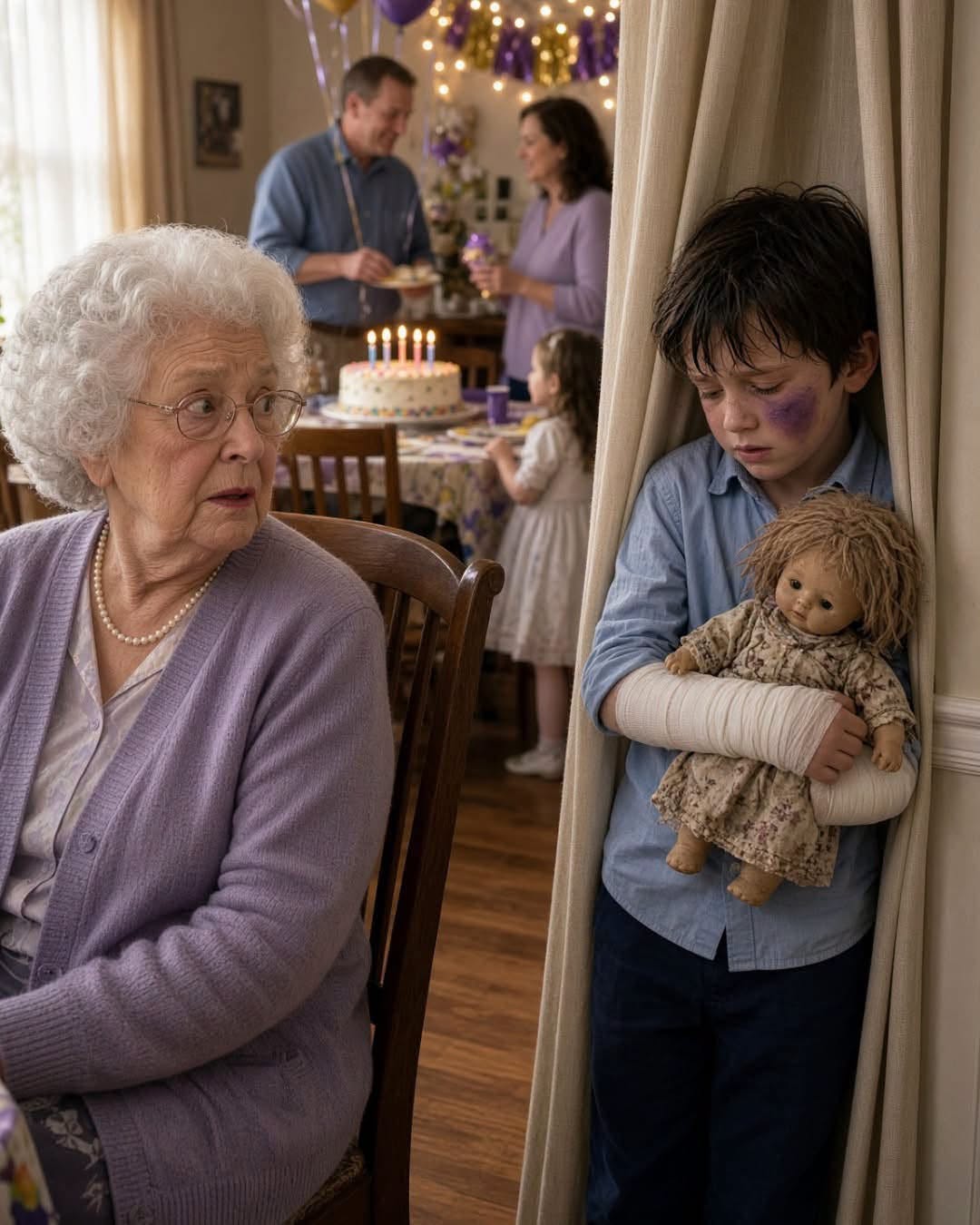 Locked Behind The Birthday Curtain, My Father Thought His Secrets Were Safe—Until Grandma Pulled Back The Fabric And Destroyed His Perfect Life