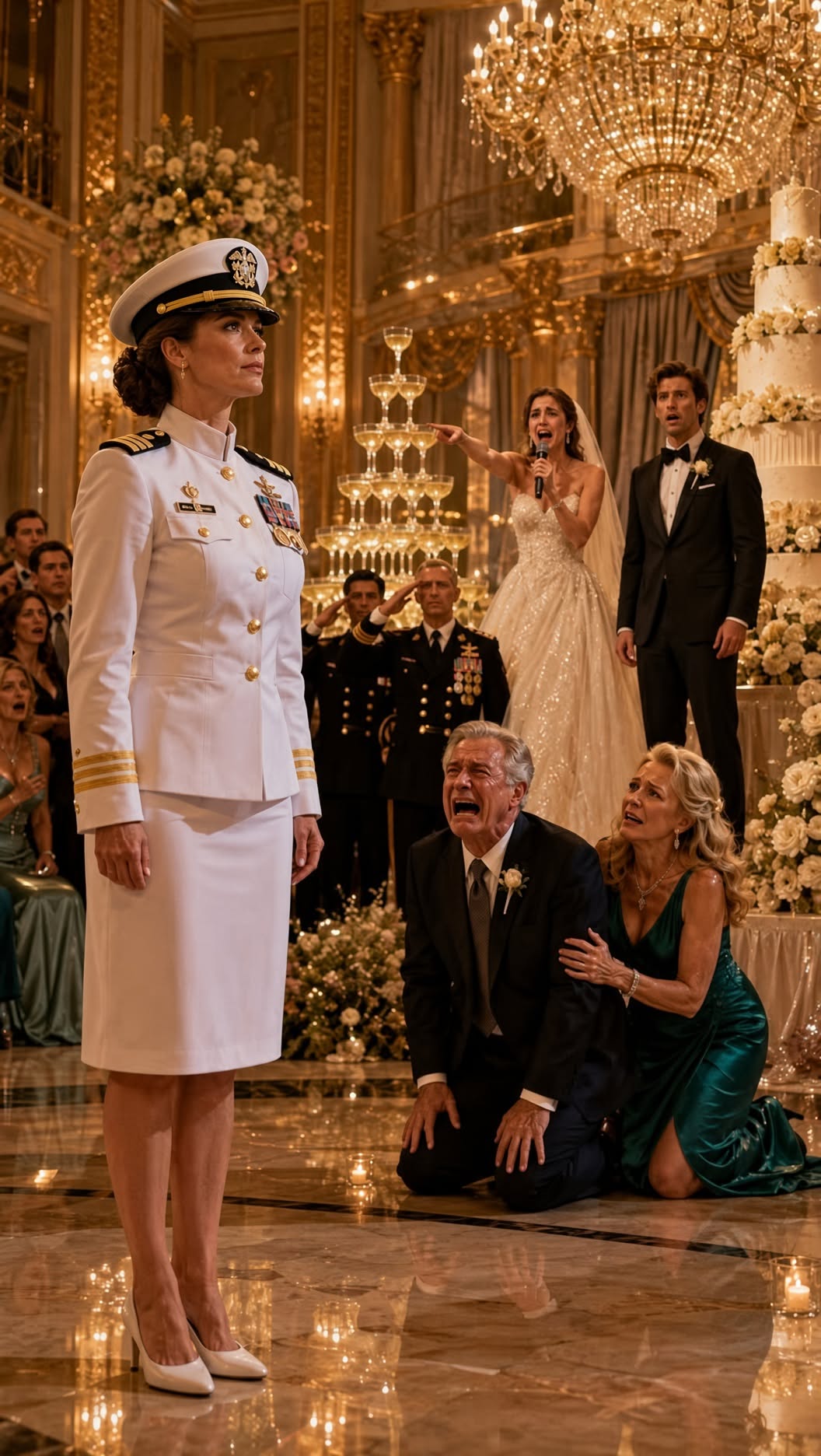 The Billionaire Admiral Sister They Disowned: When My Arrogant Father Sneered “Nobody Invited You Out of Pity,” the Bride Grabbed the Mic and Announced My True Title