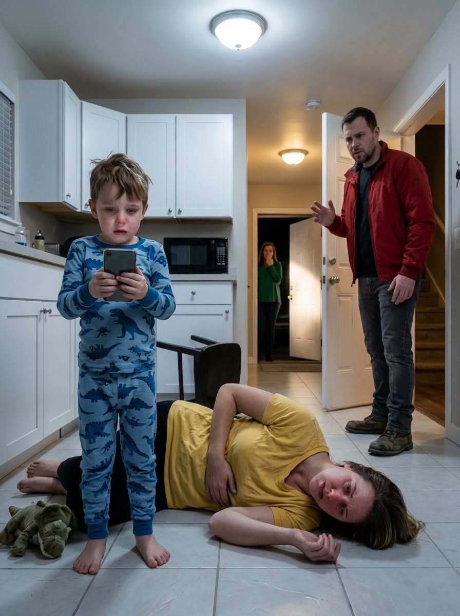 My Abusive Husband Left Me Broken on the Kitchen Floor—Then My 5-Year-Old Son Picked Up My Phone and Made the Call That Changed Everything!"