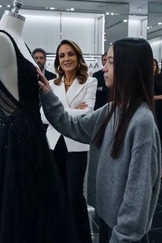 THIS ARROGANT SOCIALITE HAD NO IDEA THE WOMAN IN THE GRAY SWEATER DESIGNED THE COLLECTION
