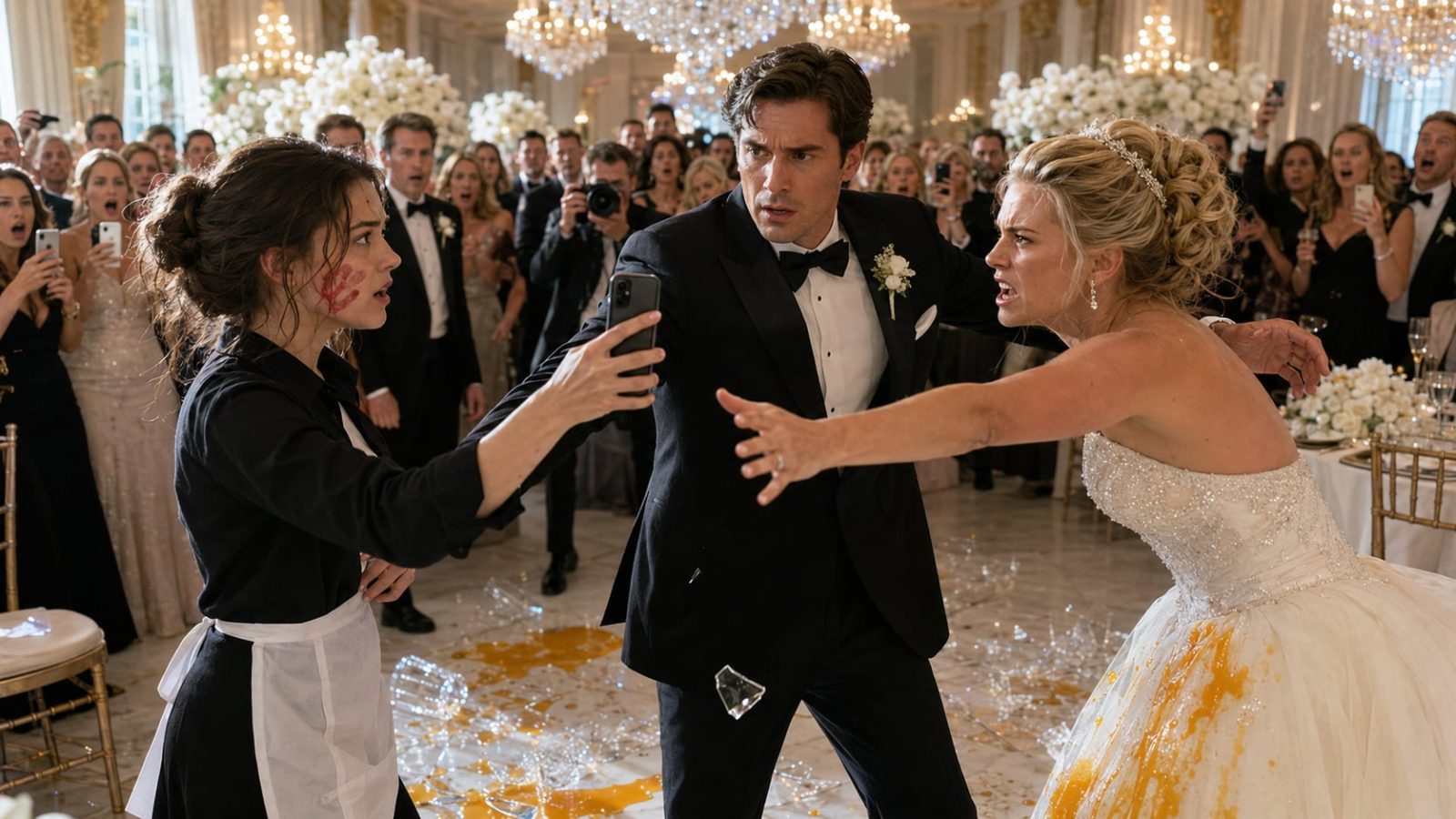 “I was only trying to save your life!” Elena Morales screamed as she knocked the crystal glass from Julian Vance’s hand in the middle of his million-dollar wedding reception