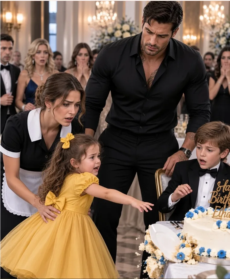 Everyone froze as a three-year-old slapped a slice of cake away, completely unaware that she had just exposed a deadly plot.