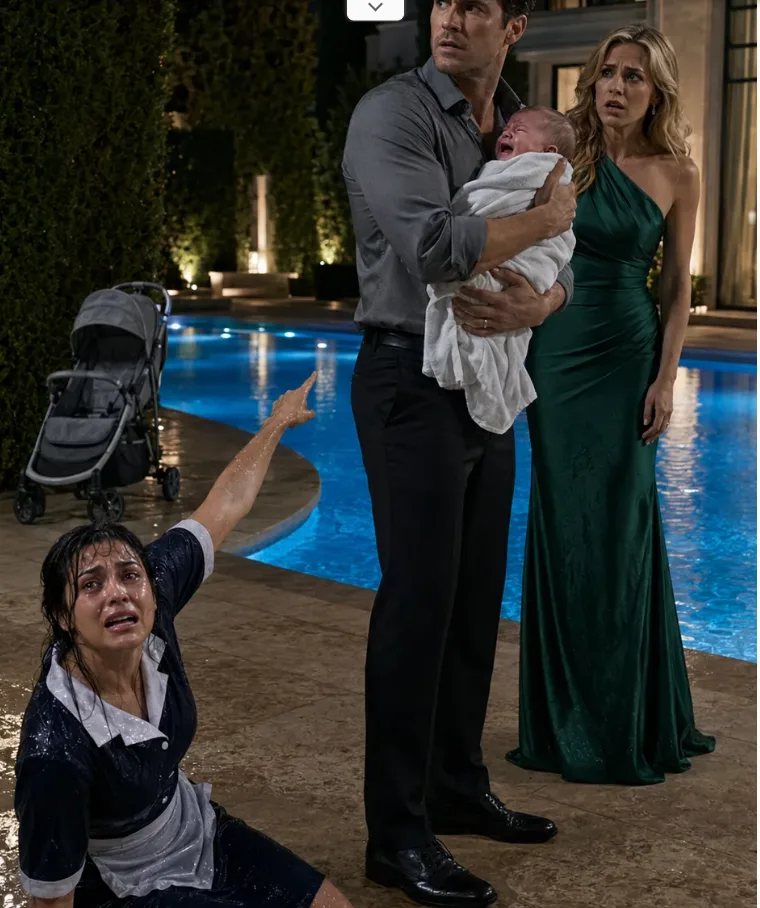 "After diving into the pool to save a drowning baby, a heroic maid is instantly framed for attempted murder by an opportunistic woman in green—forcing her boss to make a devastating choice.""The Maid does not hesitate when the stroller hits the water.
