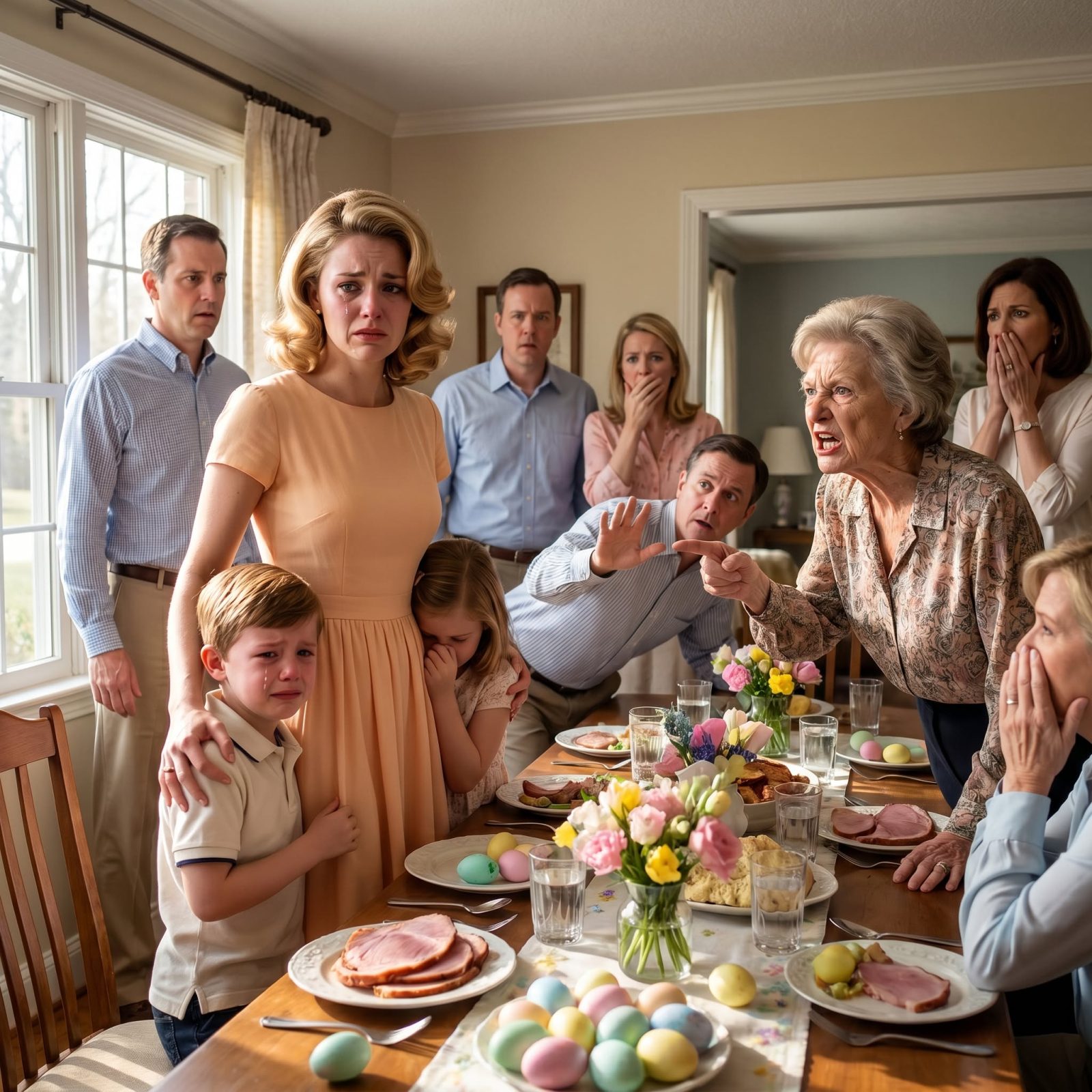 At Easter dinner, my aunt handed every grandchild $100… except my kids. Then she whispered, loud enough for them to hear, “Their mom isn’t really family.” So I left — but before I drove away, I sent one text that made the whole family panic...