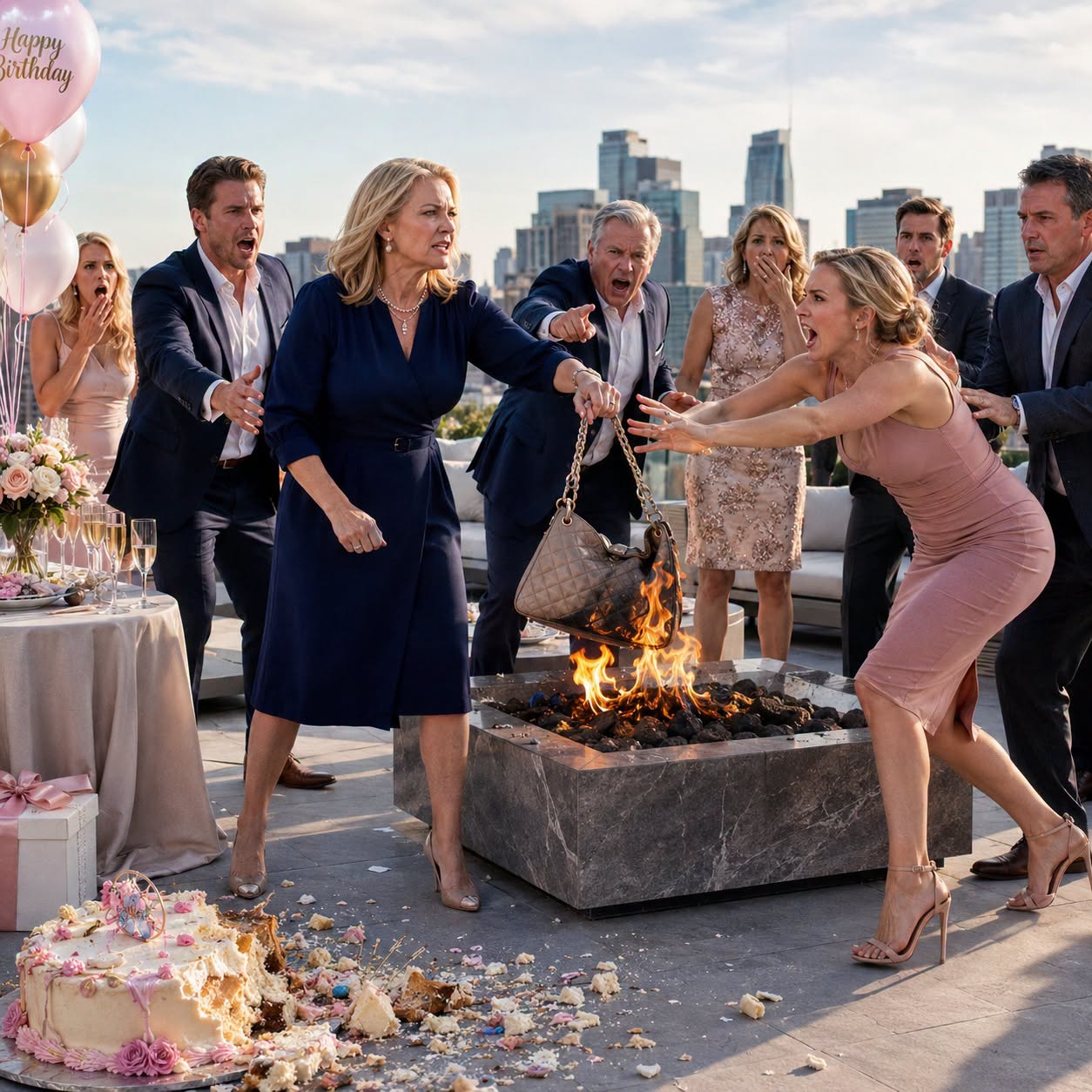 My daughter-in-law thought humiliating me on my birthday would be funny. She shoved my cake onto the floor, laughed, and said, “Oops, my elbow slipped.” I didn’t scream. I didn’t cry. I just picked up her fifty-thousand-peso handbag and taught her what “oops” really feels like...