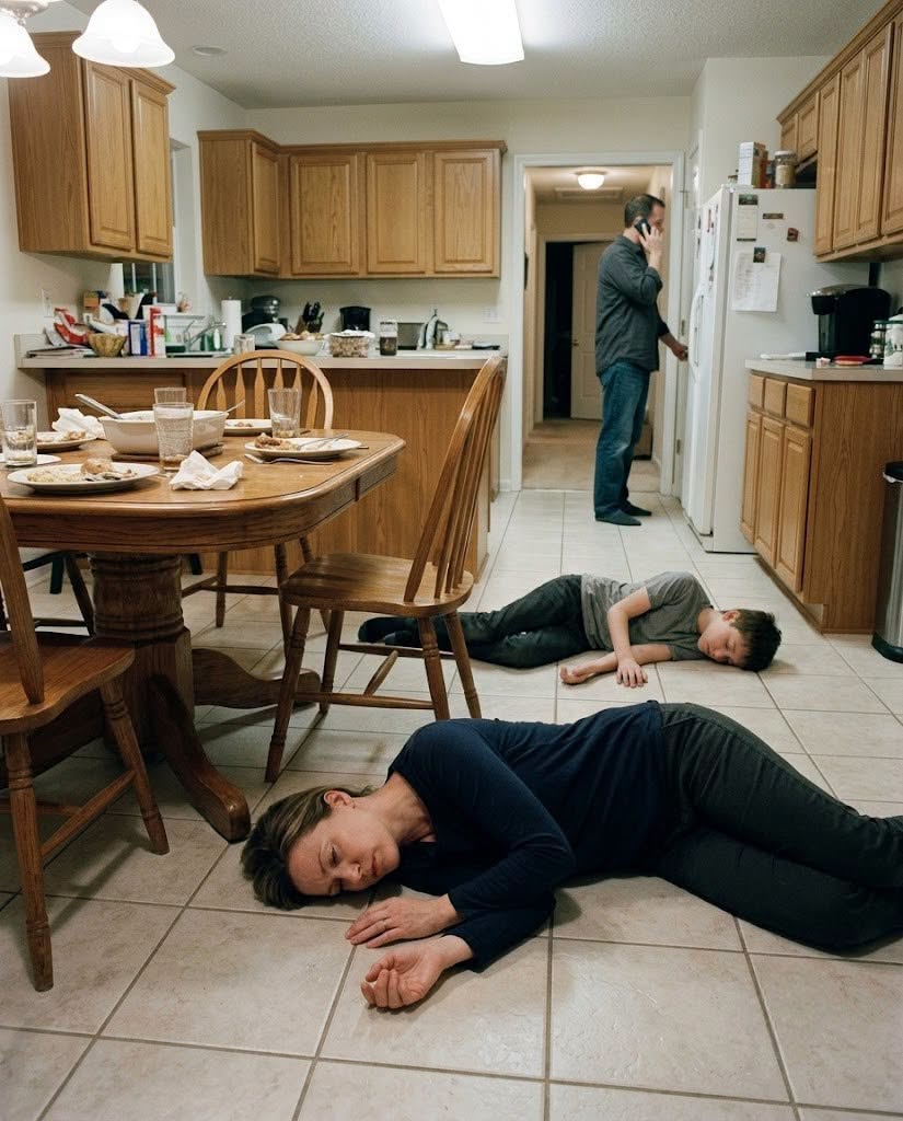 My husband cooked dinner, and right after my son and I ate, we collapsed Pretending to be unconscious, I heard him on the phone saying, "It's done... soon they will both be gone."