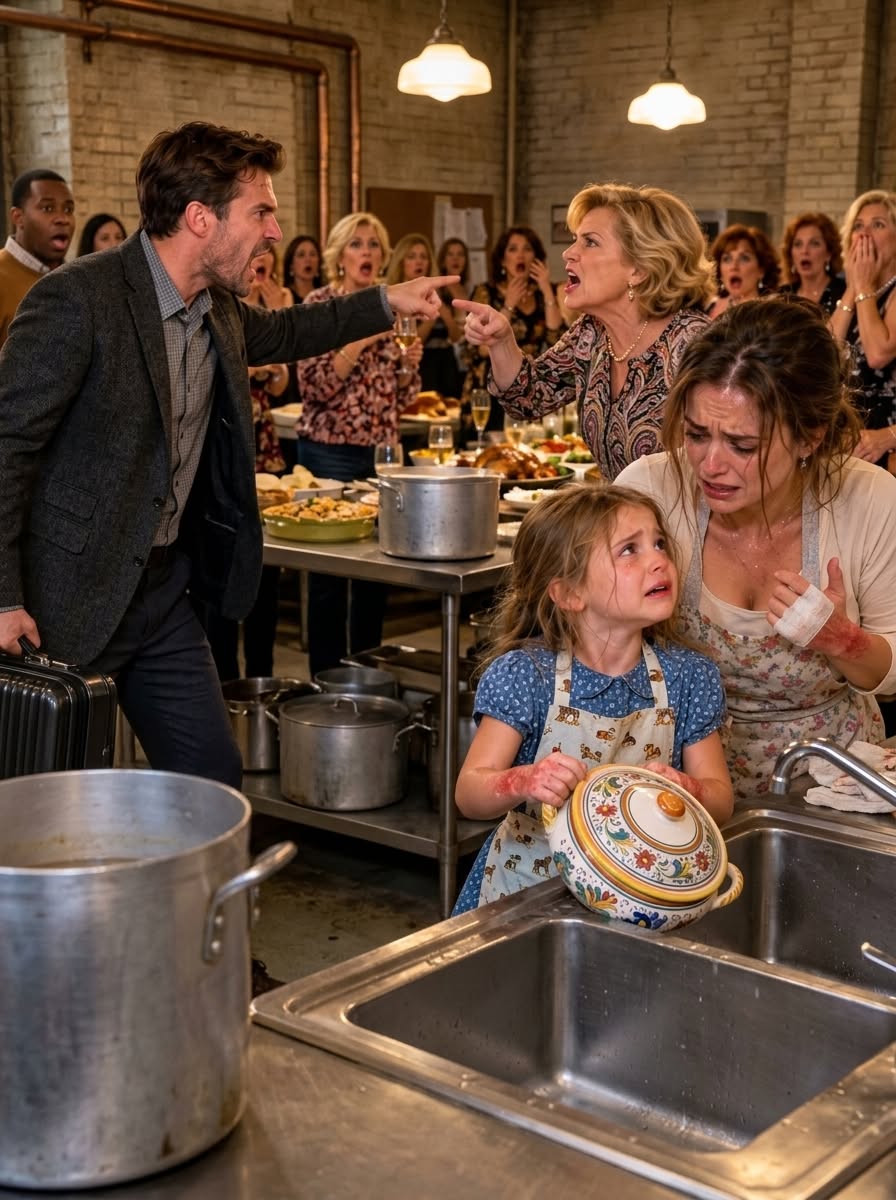 "I returned home two days early and found 20 of my mother’s guests eating in my house while my wife and my 5-year-old daughter washed dishes with b:urned hands. ‘If you don’t finish, you don’t eat,’ I heard. I didn’t yell. I took out my phone, called 911… and then my daughter mentioned a locked drawer.” “