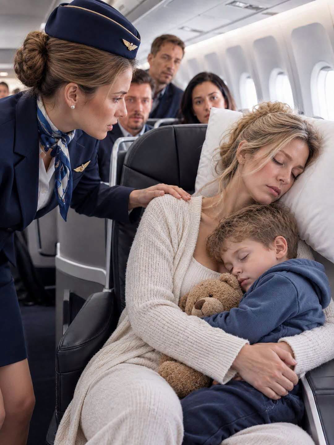 A Single Mom Was Napping in Seat 8A—Until the Captain’s Voice Came Over the Intercom: “Is There a Fighter Pilot on This Plane?”