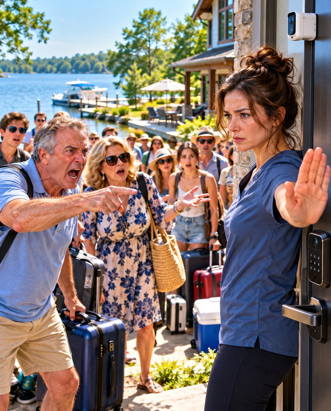My family announced in the group chat that twenty people were spending five days at my lake house—without asking me. When I replied, “No,” Mom laughed: “You really think you can stop us?” By Friday morning, Dad was screaming into my voicemail because they had finally discovered that I could.