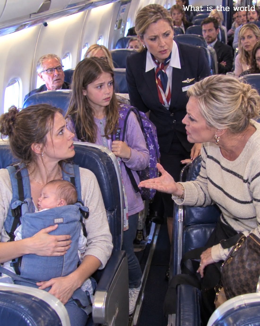 A stranger stole the airplane seat I'd paid extra to reserve and laughed when I asked her to move. I almost called a flight attendant—but my 10-year-old daughter squeezed my hand and whispered, "Don't." Ten minutes after takeoff, she stood up, said one sentence, and the entire cabin fell into a silence so complete you could hear people stop breathing.