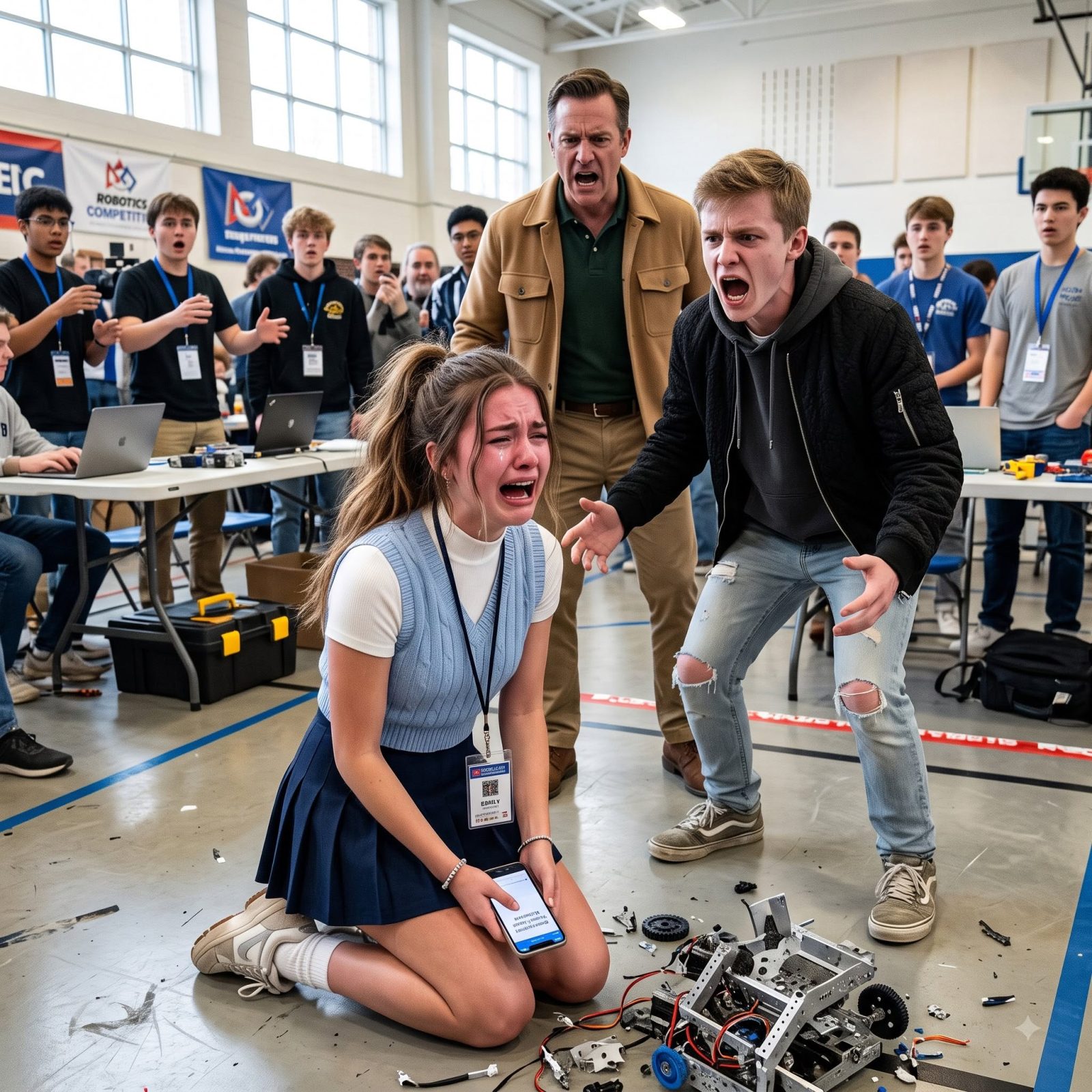 65858My brother smashed the robot I spent three years building right before my robotics presentation and laughed, “Go win now, sis!” Dad called it “just a toy.” Then I asked one question—and my brother went pale.