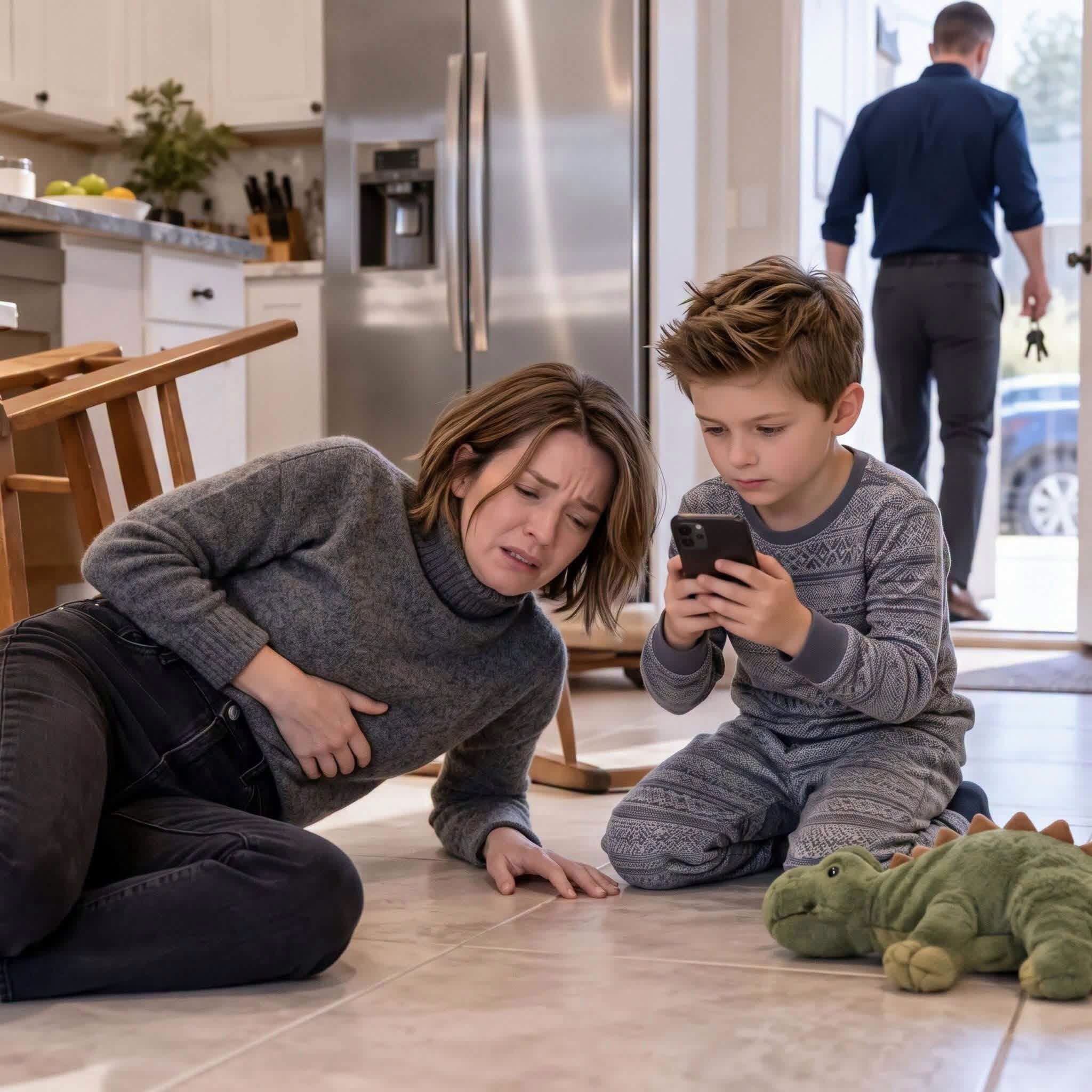 "My husband thought leaving me barely breathing on the kitchen floor would finally teach me a lesson—until our five-year-old called my father, and seconds later, Julian heard a voice on the phone that made him stop dead in the hallway. # Grandpa, Come Quickly