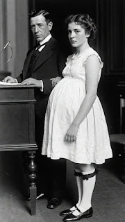 Twelve-year-old Emma Sullivan stood trial on October 5, 1917, charged with fornication after becoming pregnant, Emma testifying she'd been assaulted by forty-year-old employer Mr. Harrison,