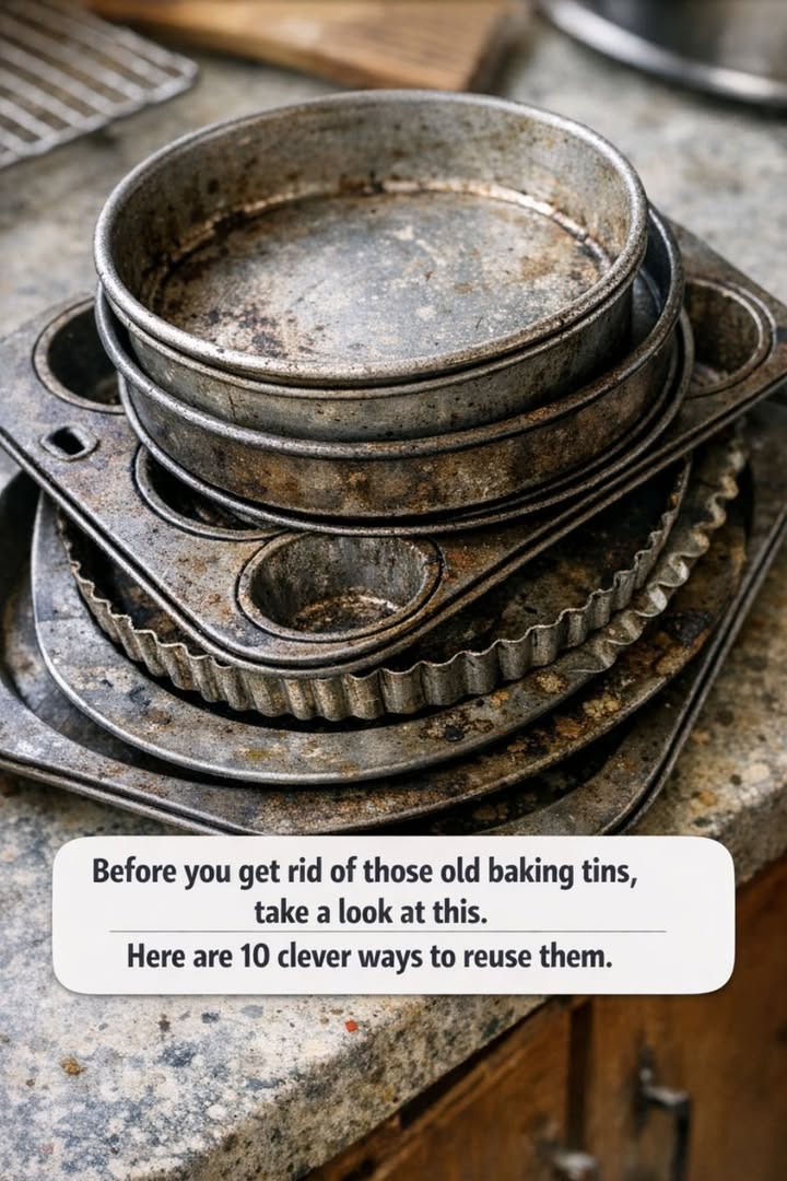 Before you get rid of those old baking tins, take a look at this. Here are 10 clever ways to reuse them