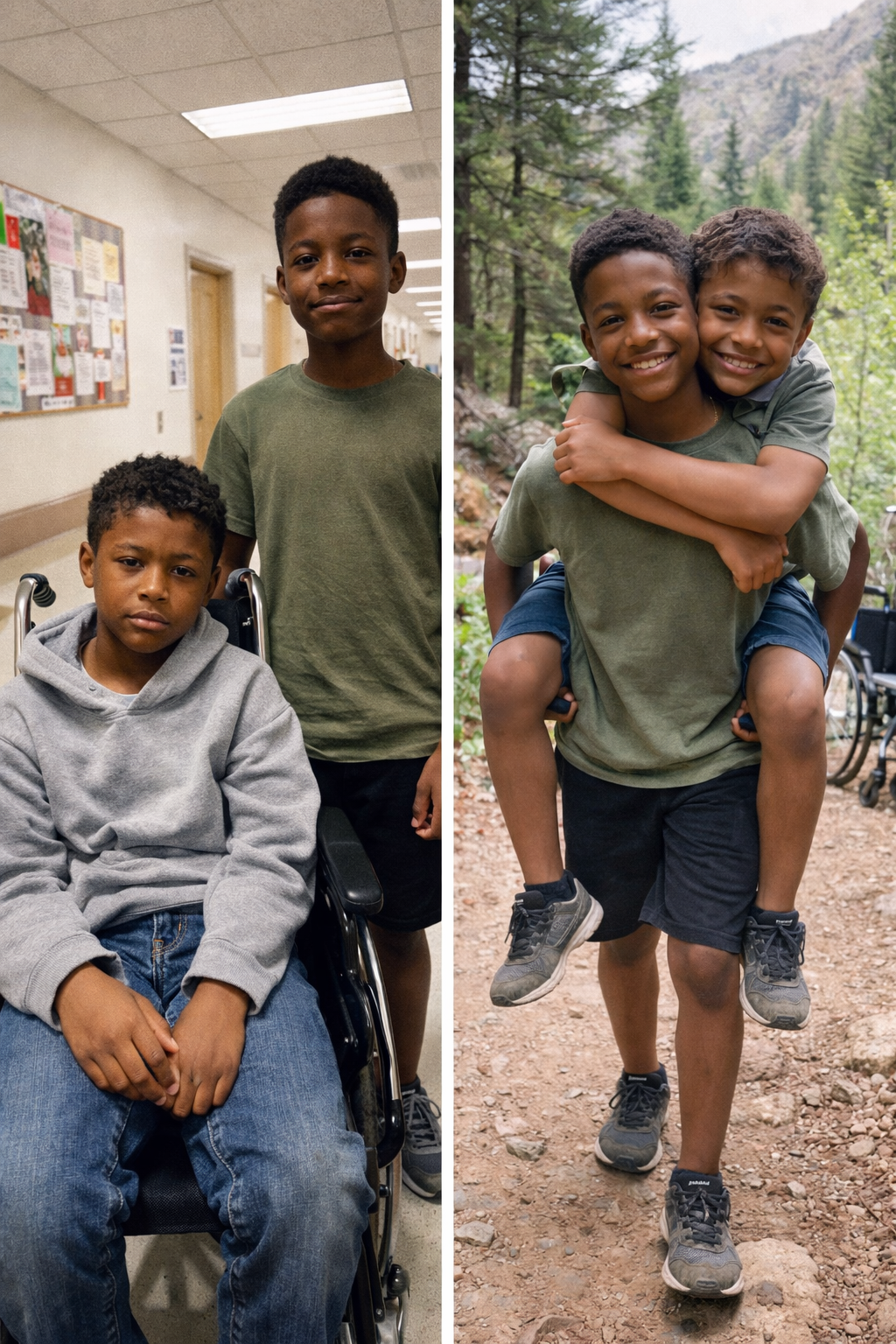 My 12-Year-Old Son Carried His Wheelchair-Bound Friend on His Back During a Camping Trip So He Wouldn’t Feel Left Out – The Next Day, the Principal Called Me and Said, ‘You Need to Rush to School Now’