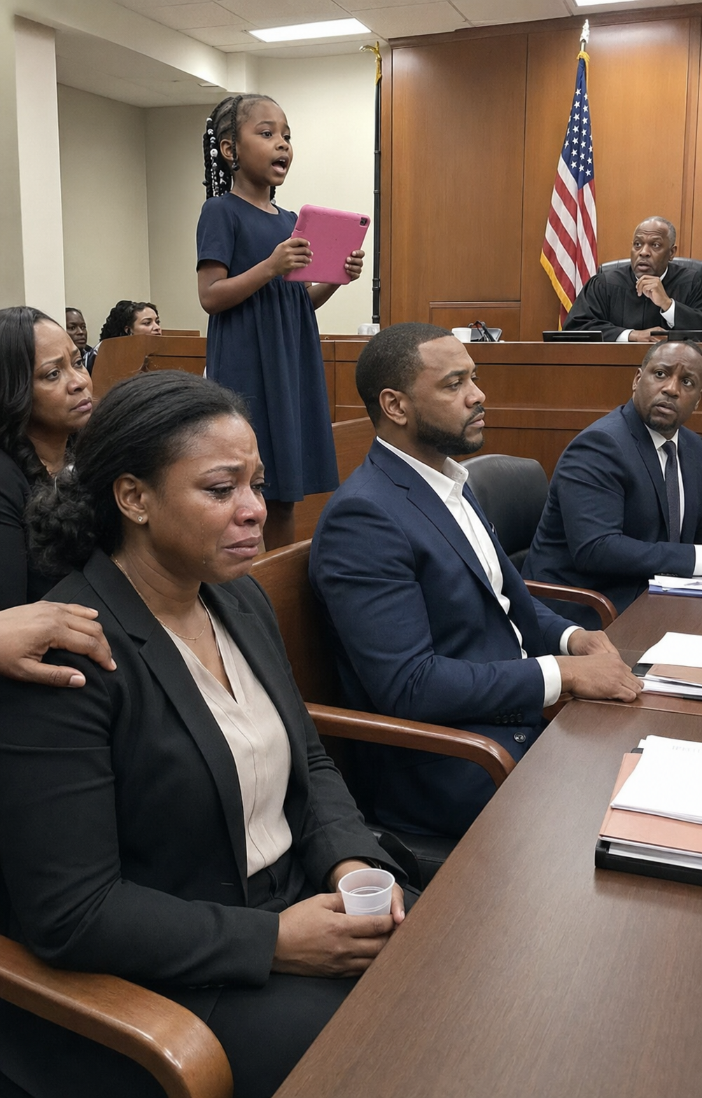 During our divorce trial, my husband showed no emotion as he sought to end our 20-year marriage. Moments before the judgment was read, my 8-year-old niece stood up and asked the judge to show a video of what she had witnessed at home, shocking everyone in the courtroom.