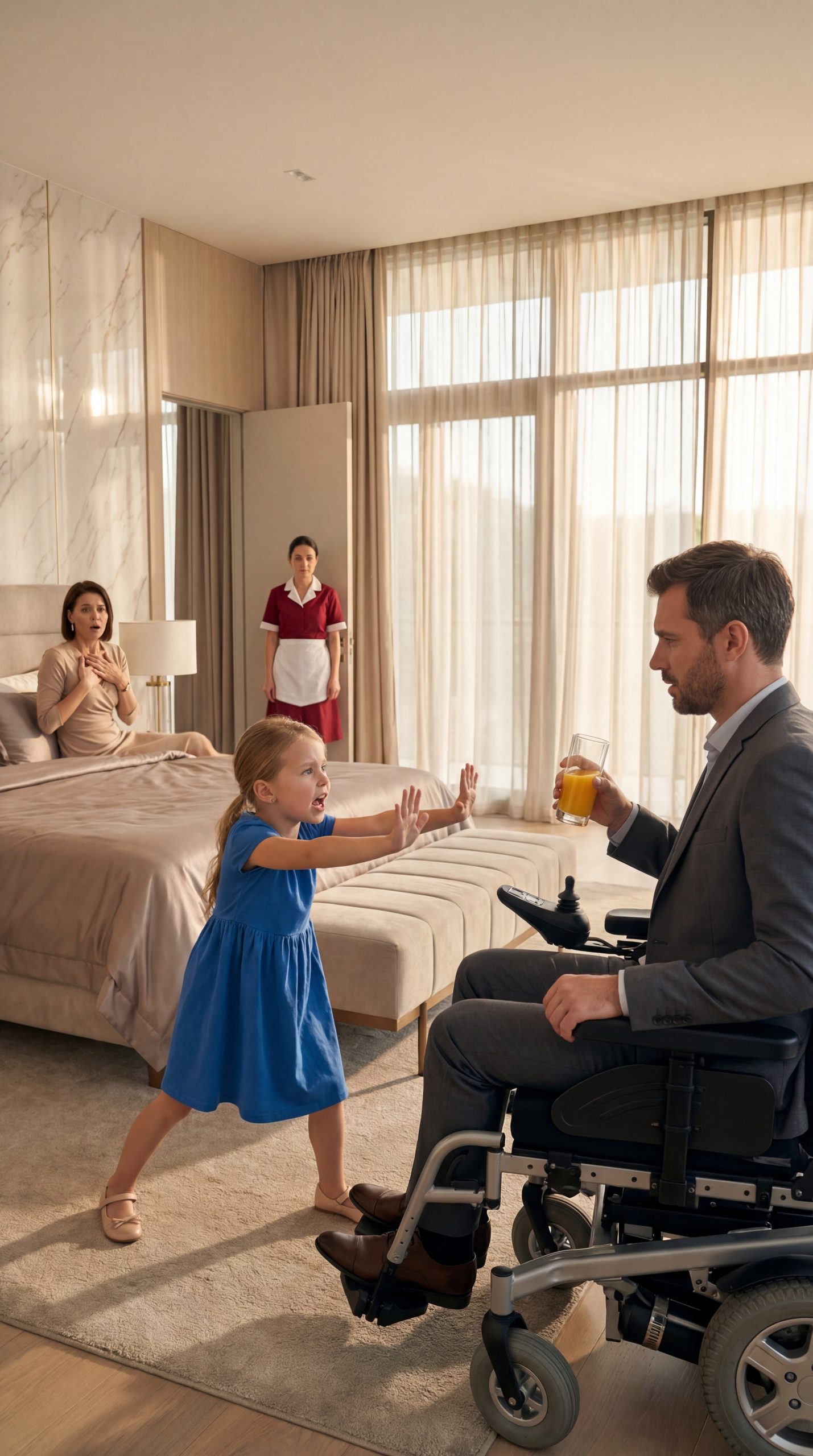A Businessman in a Wheelchair Trusted His Devoted Fiancée to Oversee His Entire Recovery After a Life-Changing Event — Until a Quiet Little Girl Pointed at His Morning Juice and Refused to Let Him Drink, Unaware That It Was the Key to His Mysterious Decline No One Had Ever Questioned