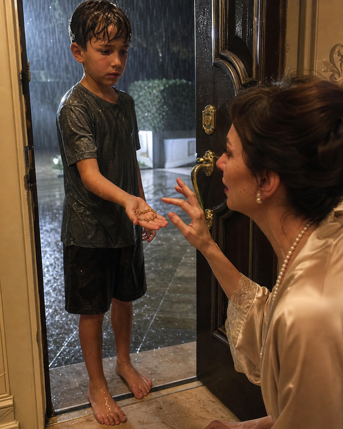 The Bracelet - A Soaking Wet Boy Knocked on a Mansion Door in the Rain and Opened His Fist
