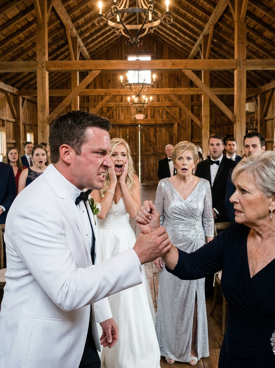 At my daughter’s wedding, my son-in-law demanded I hand over the farm keys in front of two hundred guests. When I refused, he sʟᴀᴘᴘᴇᴅ me so hard I lost my balance. I walked outside and made a phone call… he was stunned when he saw who it was!