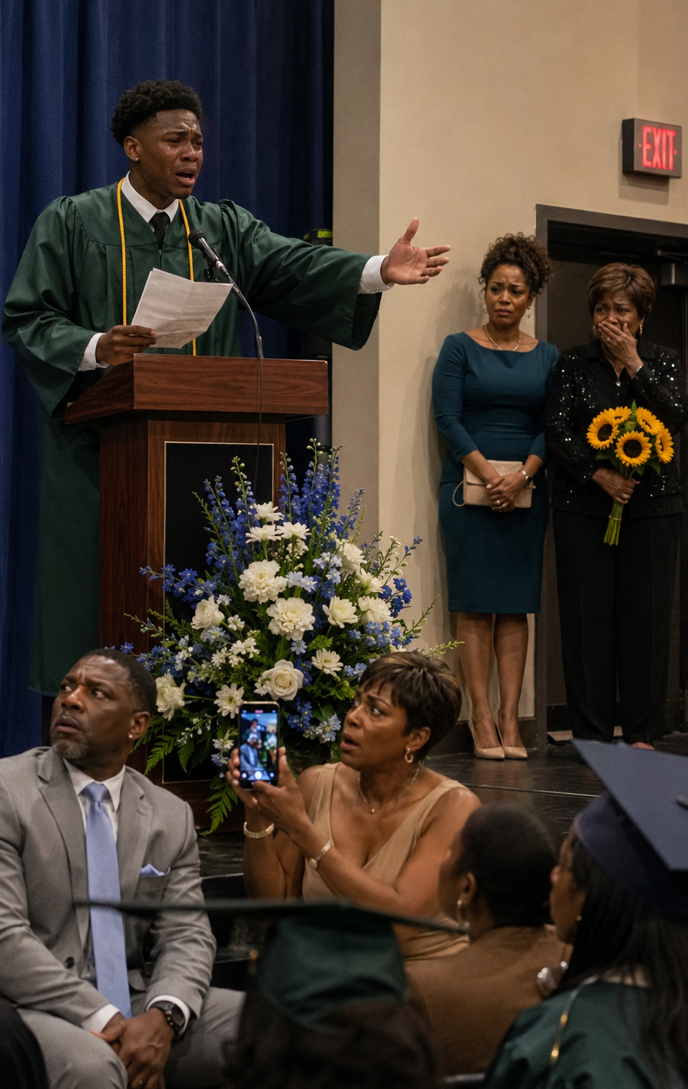 MY EX-HUSBAND’S NEW WIFE THOUGHT SHE COULD PUSH ME TO THE BACK OF MY OWN SON’S GRADUATION — UNTIL MY SON TOOK THE MICROPHONE AND SAID SOMETHING NO ONE IN THE ROOM WAS READY TO HEAR.